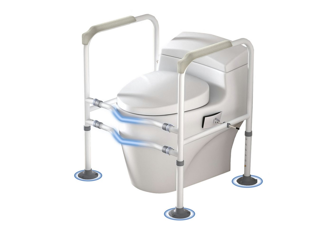 FIVMEN WC-Aufstehhilfe Toilettensitzerhöhung mit Armlehnen, Robust WC Aufstehhilfe Ohne Bohren