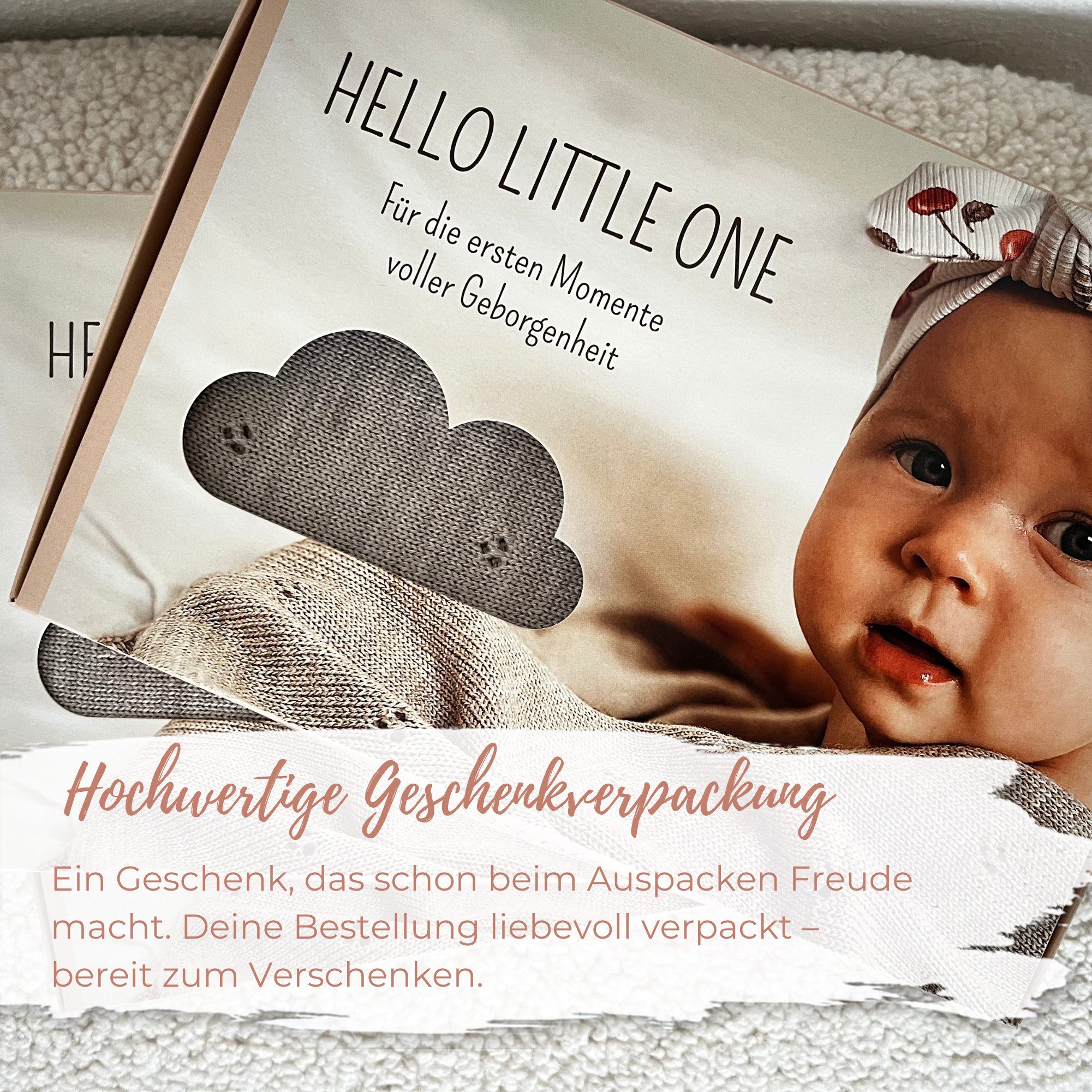 Babydecke Merinowolle Strick 75×100 cm Geschenkset, Blätterschming, Decke für Kinderwagen, Schlafdecke, Geschenk zur Geburt & Taufe – Bild 5 von 5