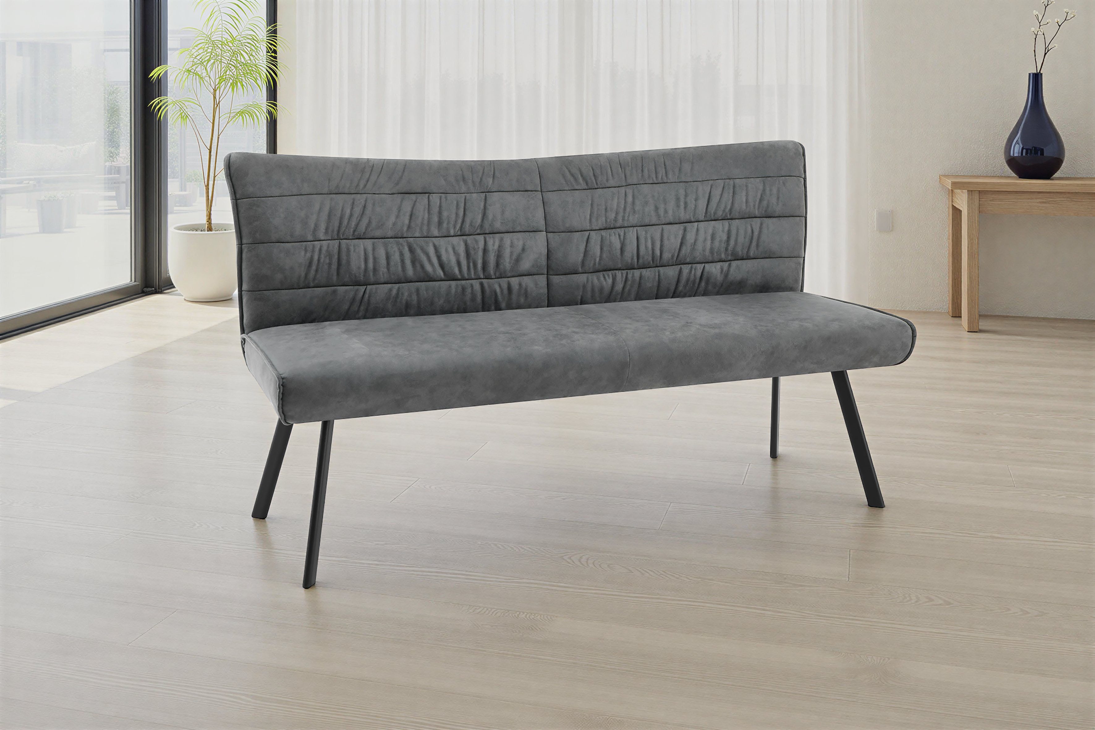 byLIVING Sitzbank ROBBIE, Microfaser, bis 240 kg, Taschenfederkern, Steppung im Rücken, Keder