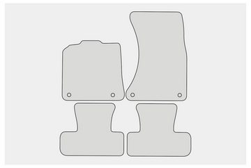 teileplus24 Auto-Fußmatten PV108 Velours Fußmatten Set kompatibel mit Audi Q5 1 8R 2008-2016