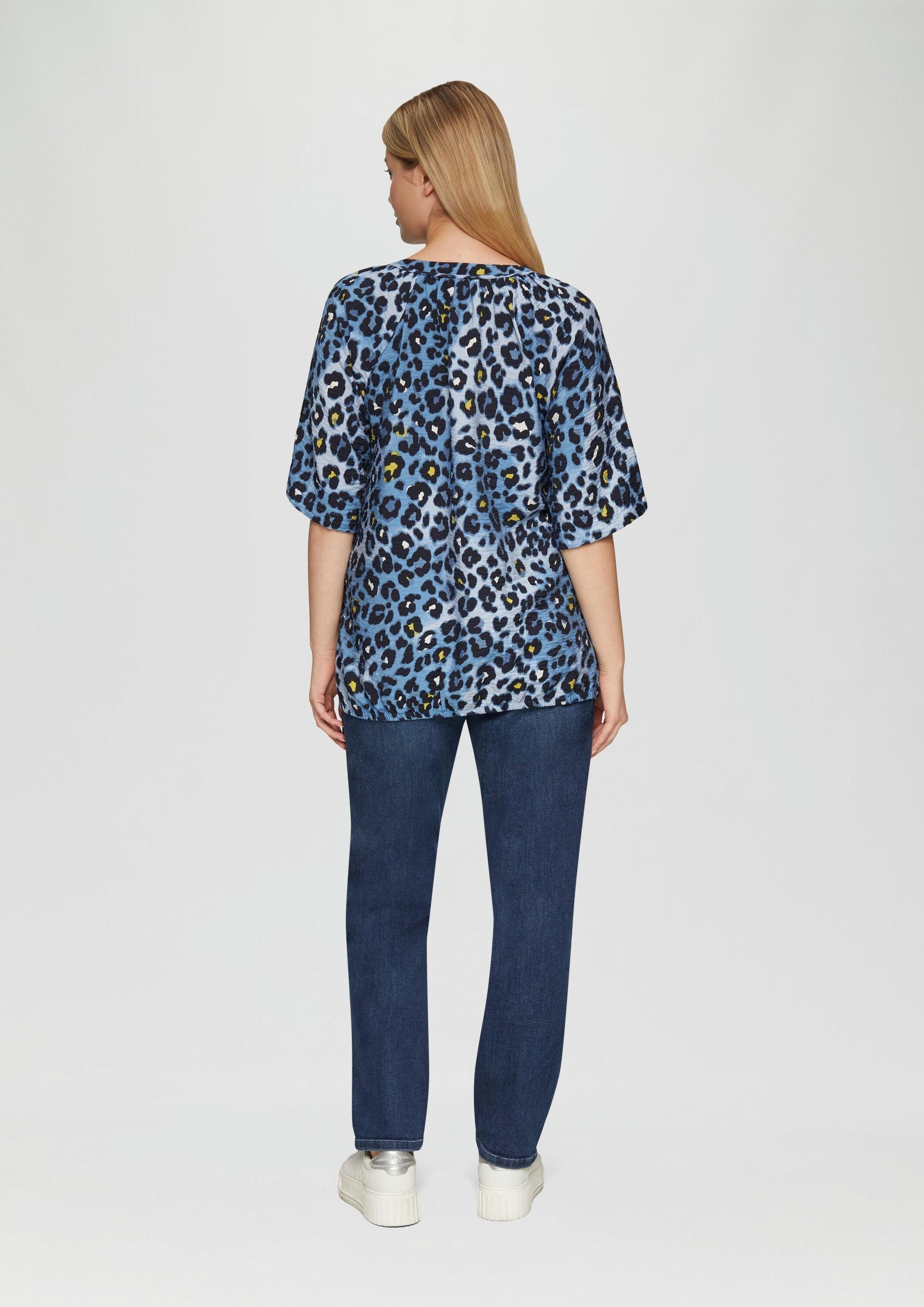 s.Oliver Kurzarmbluse Bluse Bluse aus strukturierter Viskose
