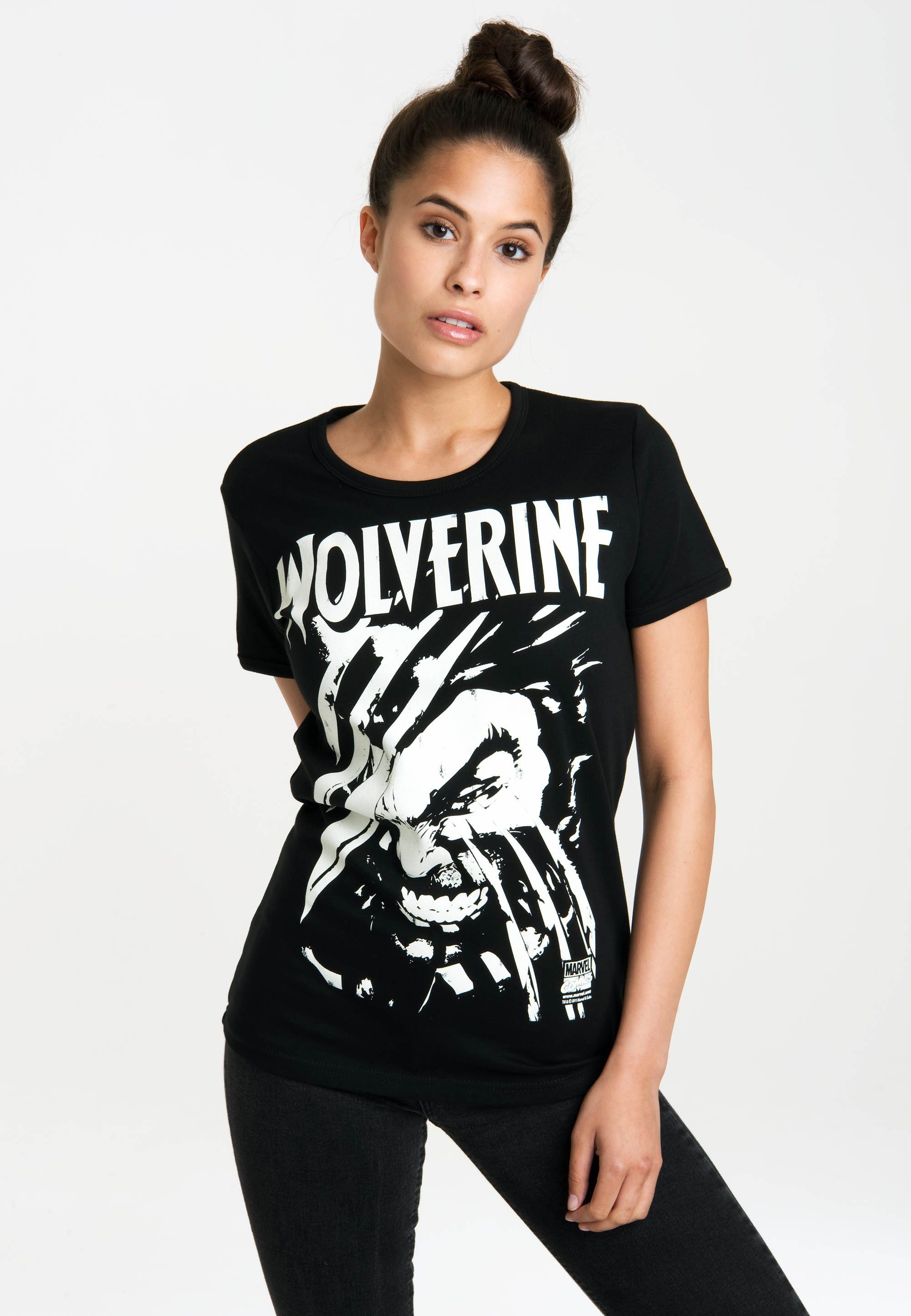 mit Originaldesign LOGOSHIRT T-Shirt lizenzierten Wolverine