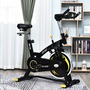 HOMCOM Heimtrainer Fahrradtrainer mit stufenlosem Magnetwiderstand