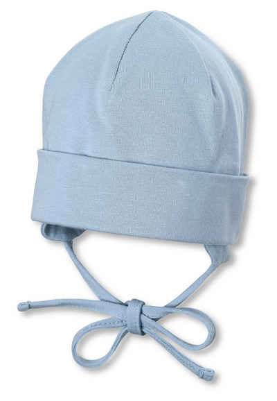 Sterntaler® Schlupfmütze OCS Beanie (1-St., Einfarbige Mütze Kinder doppellagig tragbar mit Umschlag) Babymütze aus Baumwolle mit Bindeband und Ohrenklappen