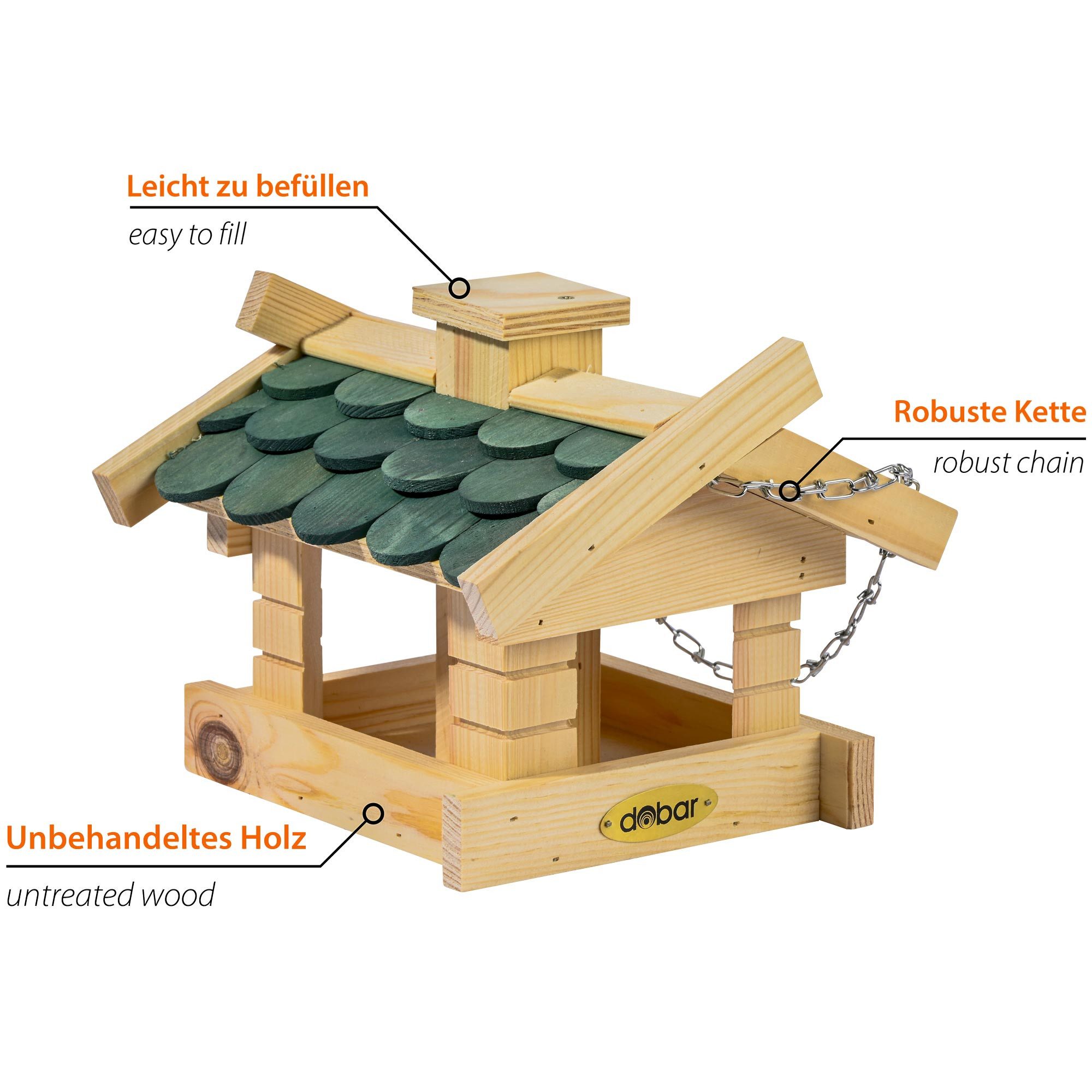 dobar Vogelhaus Vogelfutterhaus mit Schindeldach