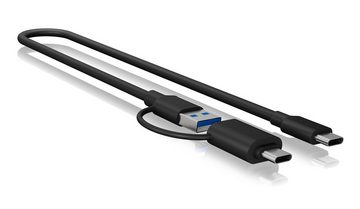 Festplatten-Gehäuse 2,5 SATA III zu USB 3.2 Gen 1 Type-A Adapter, Status LED, schwarz
