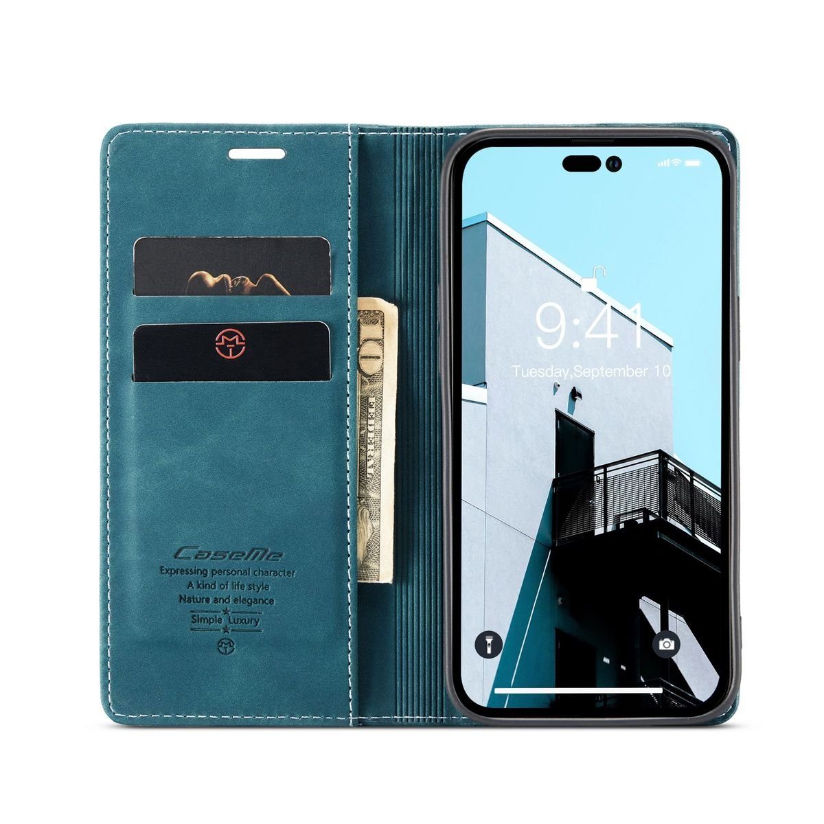 König Design Handyhülle Apple iPhone 15 Pro, Schutzhülle Schutztasche Case Cover Etuis Wallet Klapptasche Bookstyle
