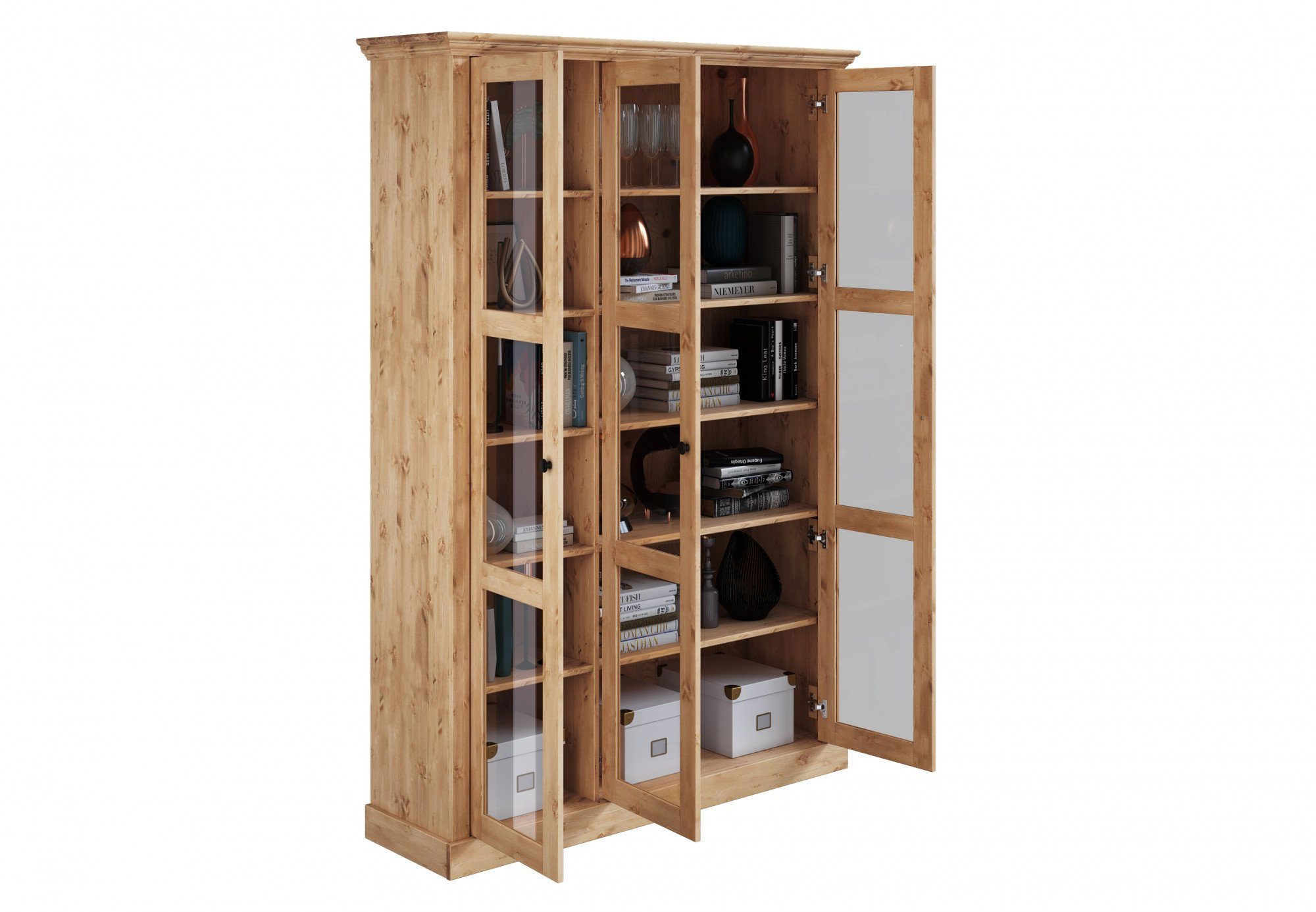 OTTO home Vitrine Melissa aus massiver Kiefer, mit viel Stauraum – Bild 5 von 5