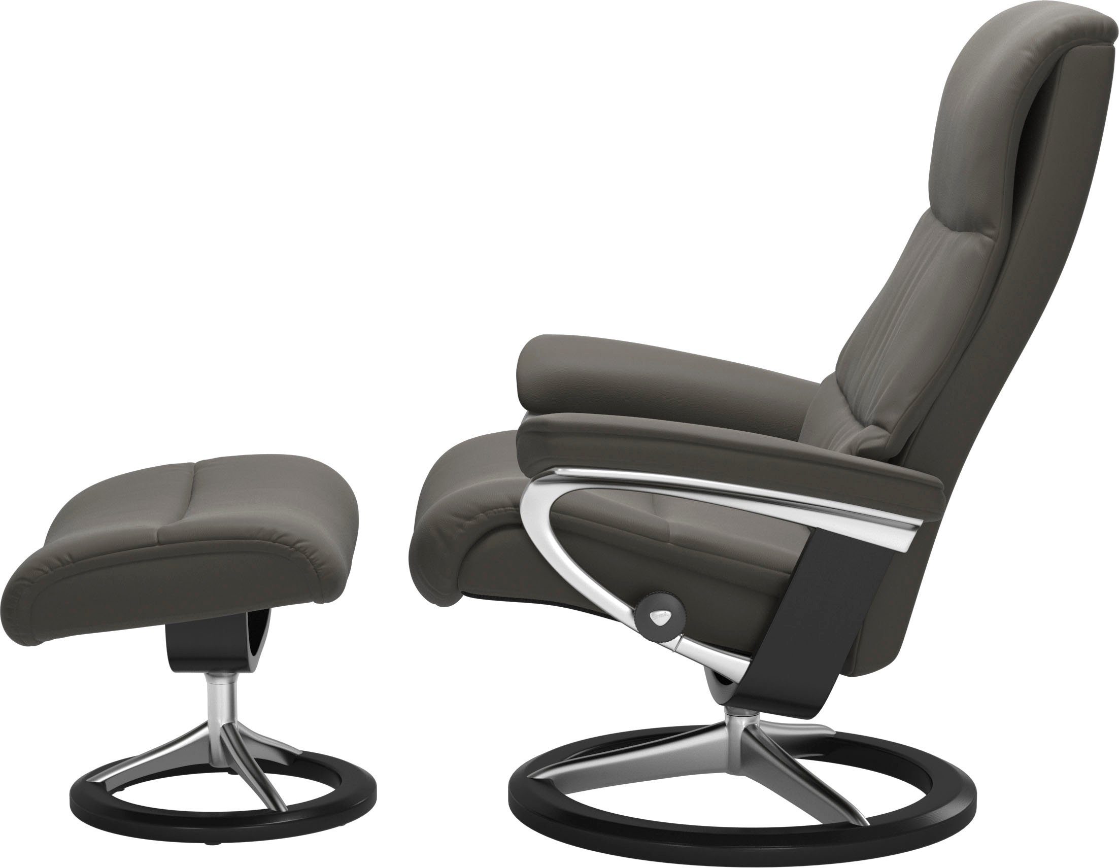 Stressless® mit Signature Base, View Schwarz (Set, Größe mit S,Gestell Hocker), Relaxsessel Relaxsessel