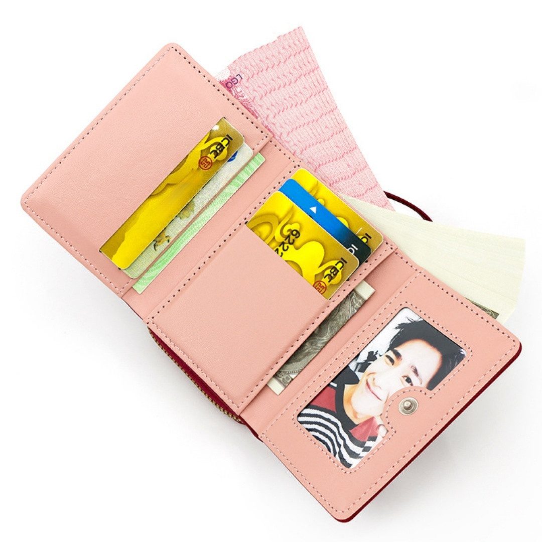 Zaewry Geldbörse Damen Kleines Portemonnaie Mini Kurzer Damen Geldbeutel, mit Zipper Münzfach Brieftasche
