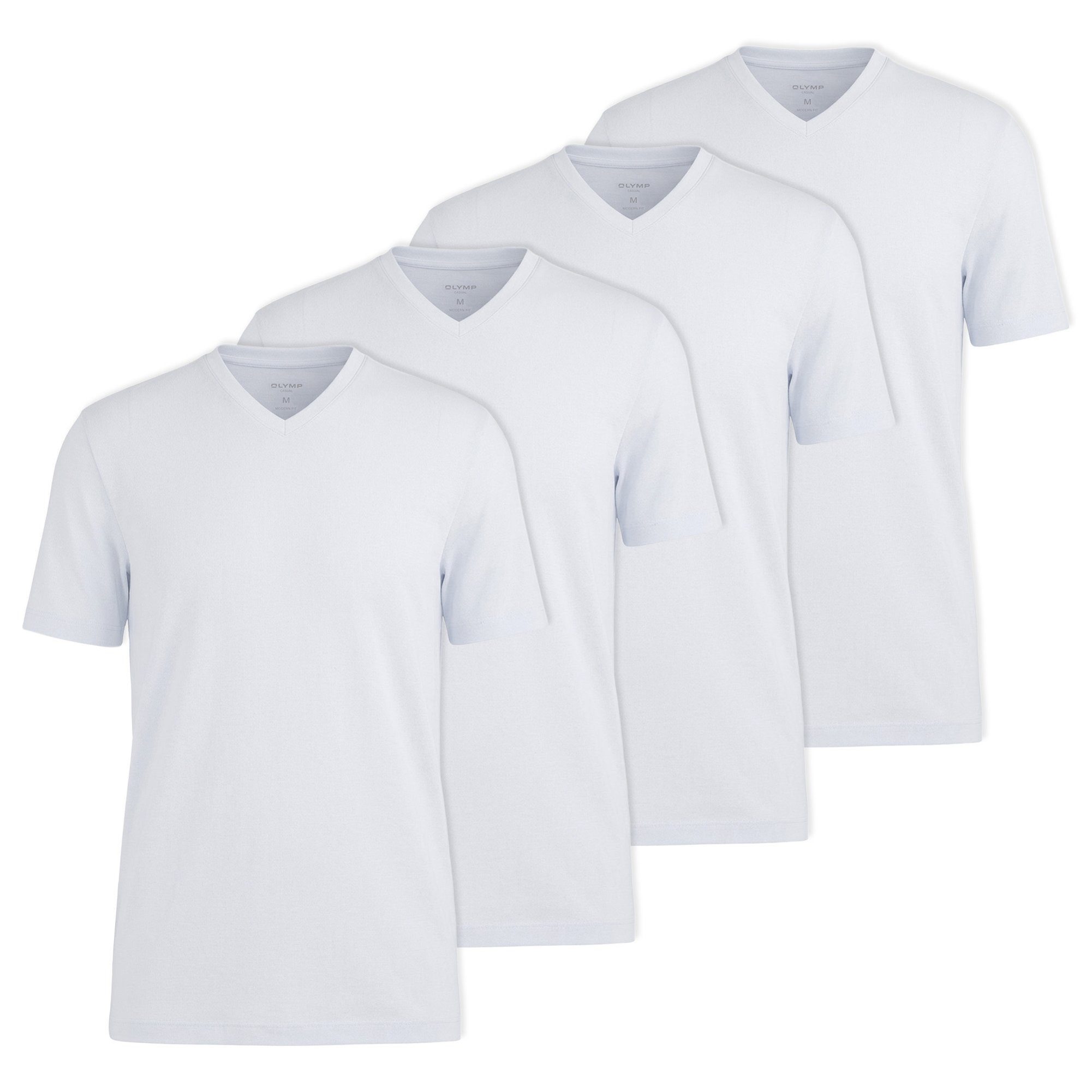 OLYMP T-Shirt Herren T-Shirt 4er Pack Baumwolle (Packung, 4er Pack)