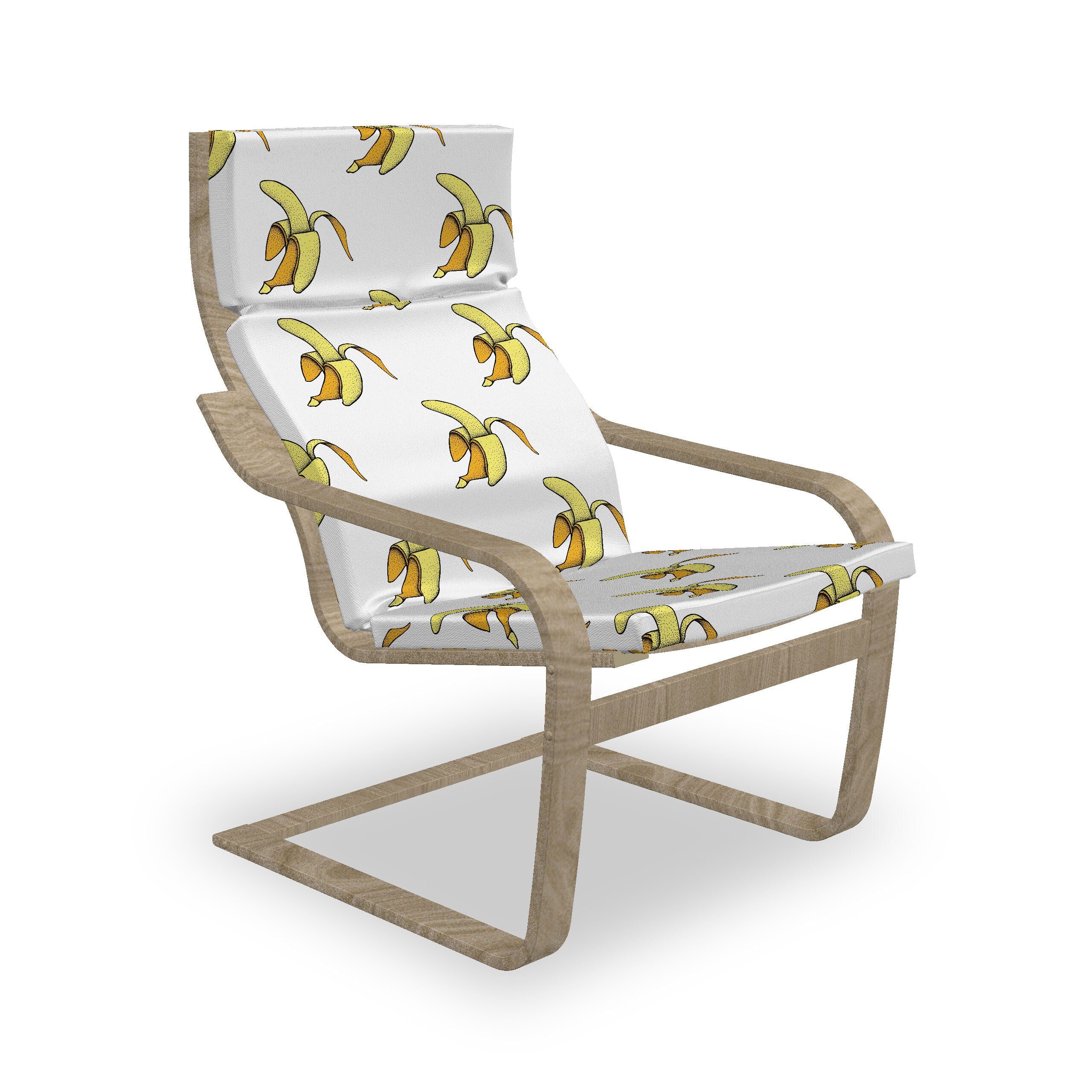 Abakuhaus Stuhlkissen Sitzkissen mit Stuhlkissen mit Hakenschlaufe und Reißverschluss, Banane Vintage geschälte Gepunktete Obst