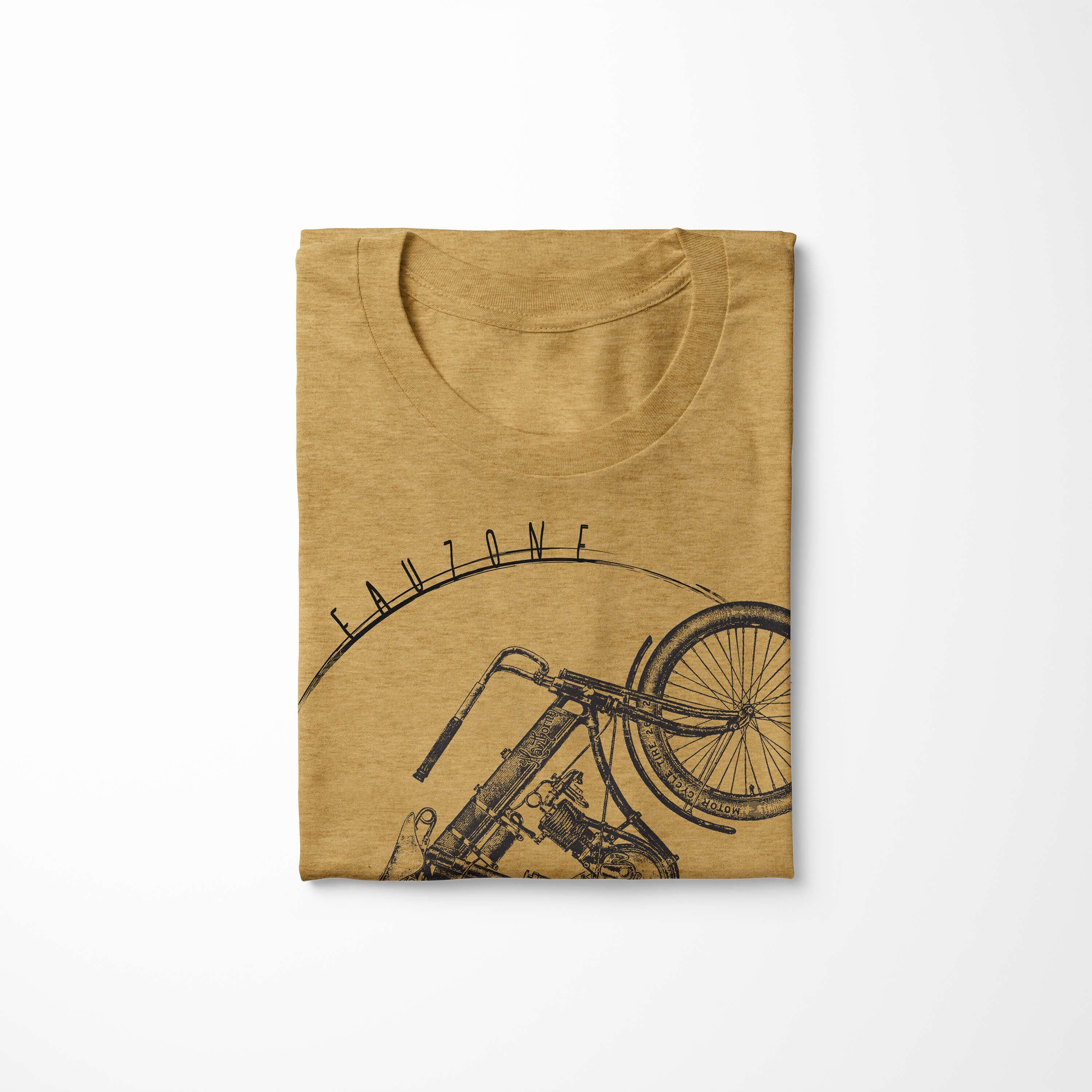 Art T-Shirt Vintage T-Shirt Motorrad Sinus Antique Herren Gold