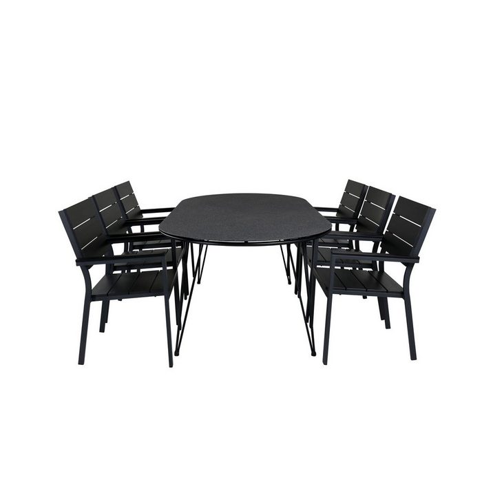 ebuy24 Garten-Essgruppe Viga Gartenset Tisch 100x200cm und 6 Stühle Levels