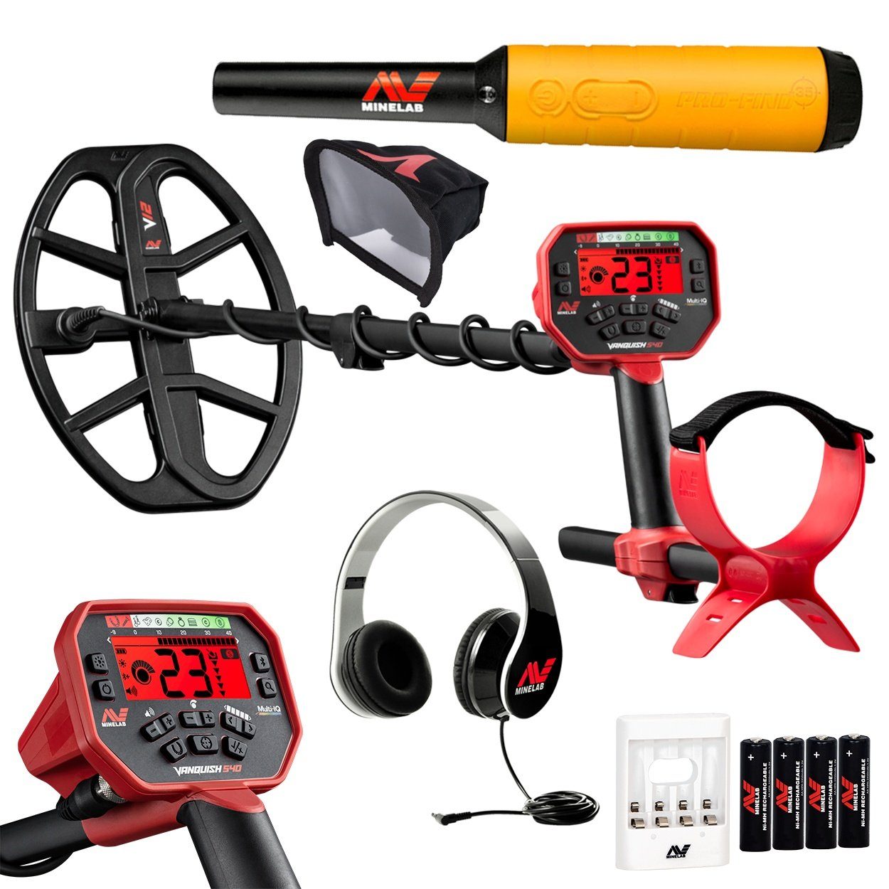 Minelab Metalldetektor Vanquish 540 + Pro Find 35, Multifrequenz