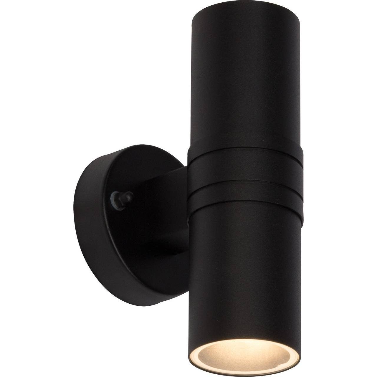 3W 2flg LED GU10, 2x Hanni, LED Außenwandleuchte Außen-Wandleuchte Lampe LED-PAR51, schwarz Hanni Brilliant