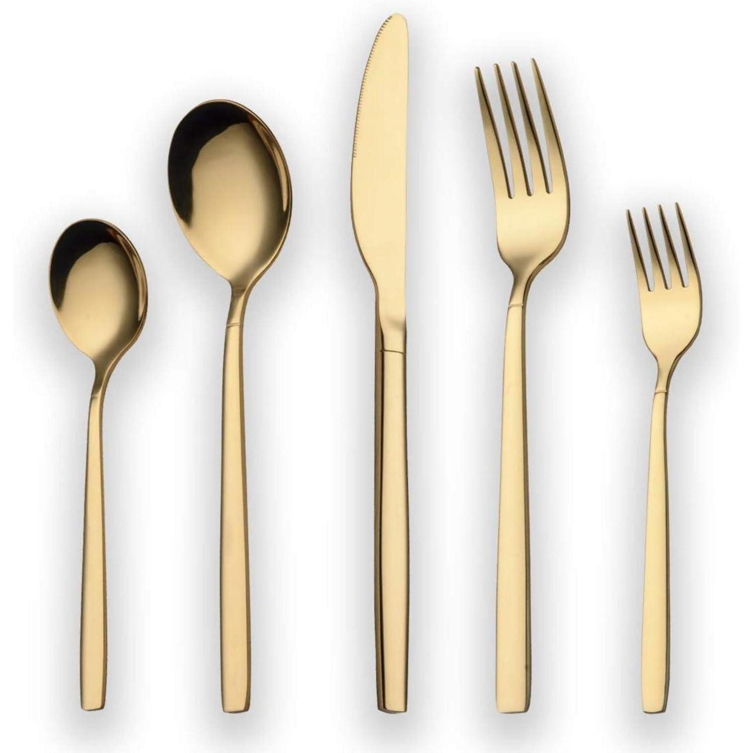 Berglander Besteck-Set 30-teiliges Titan vergoldetes Besteckset für 6 Personen in Gold Glanz