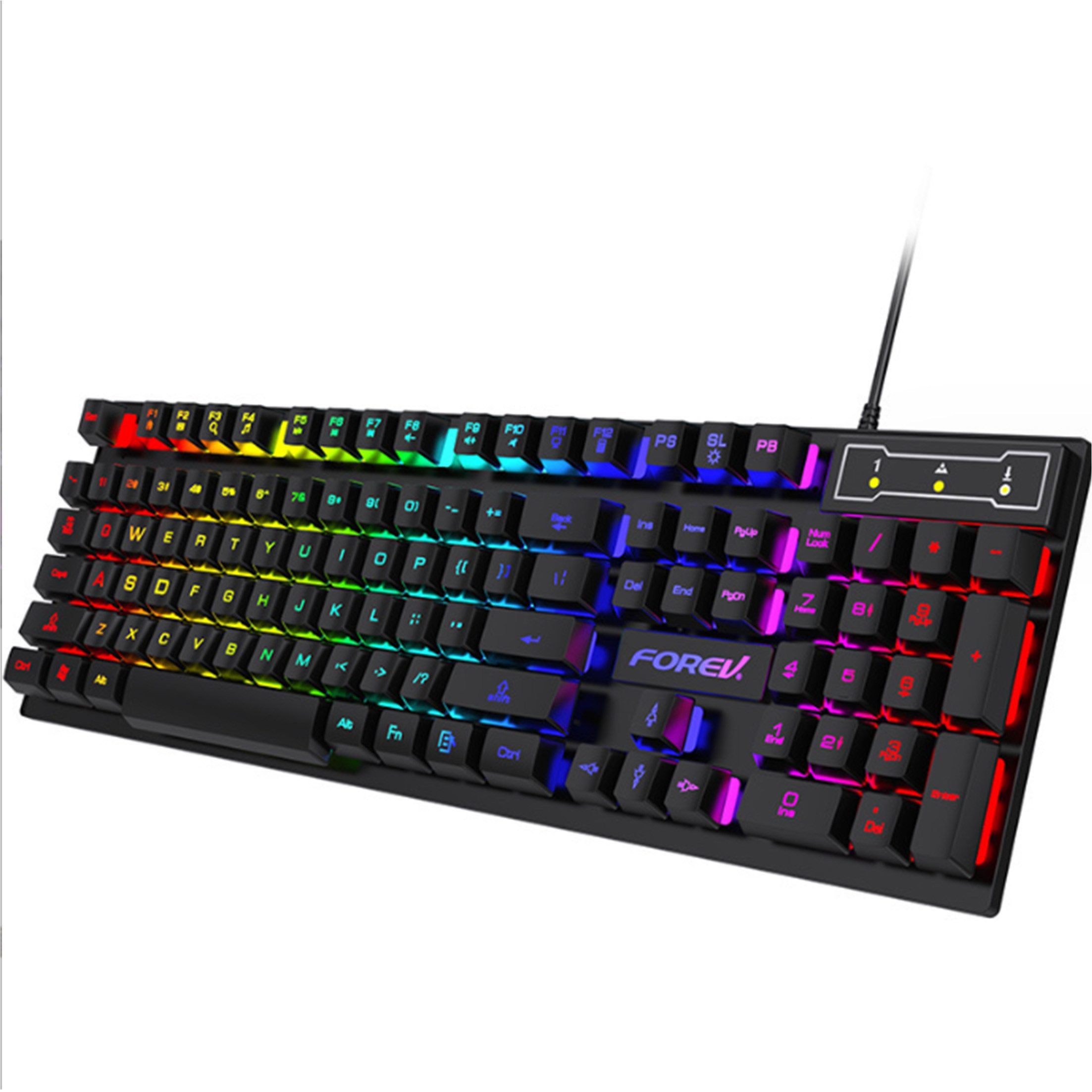 KINSI Mechanische Gaming-Tastatur mit RGB-Beleuchtung & 104 Tasten Gaming-Tastatur (Kabelgebunden, Anti-Ghosting, Beleuchtete Tasten)