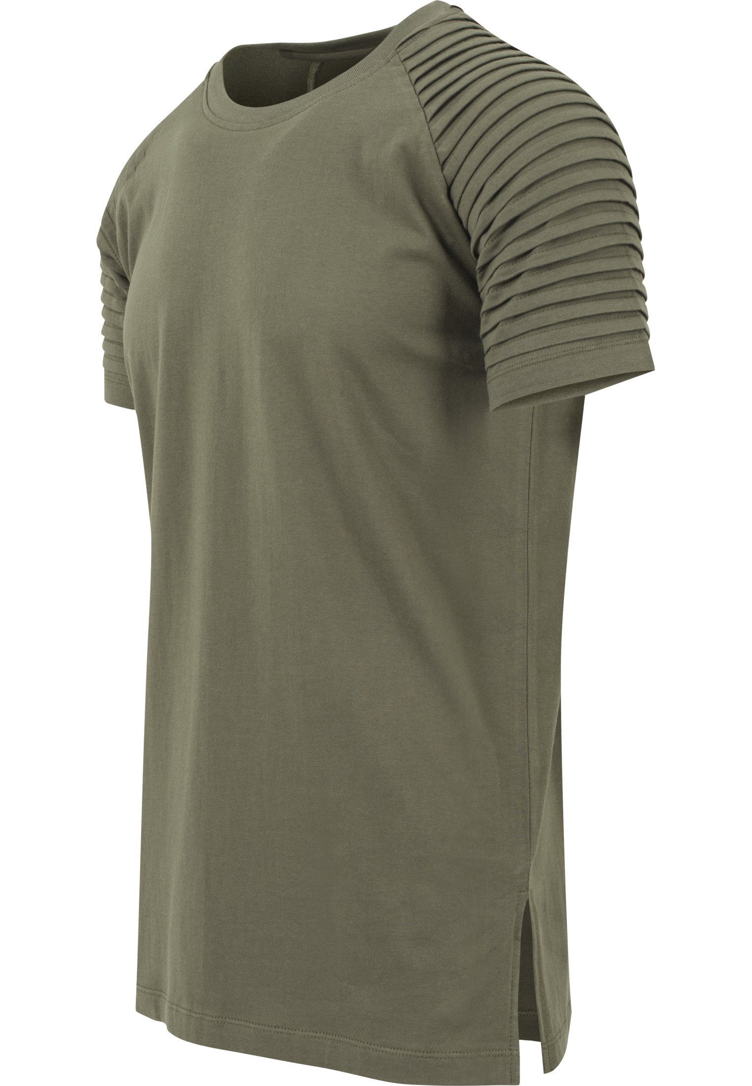 URBAN CLASSICS (1-tlg) Raglan Pleat olive T-Shirt T-Shirt Tee