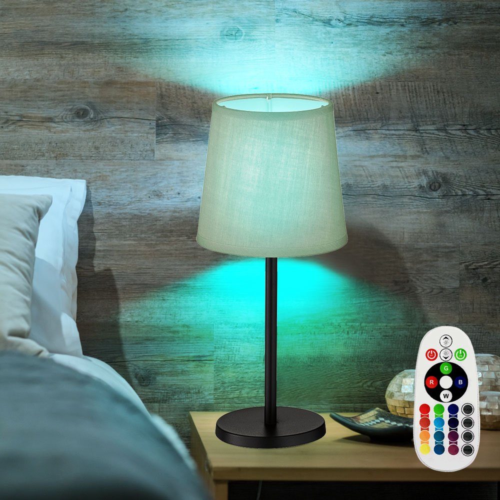 Tischlampe Nachttischlampe inklusive, Leselampe LED etc-shop Warmweiß, Tischleuchte, Tischleuchten Wohnzimmer Leuchtmittel Farbwechsel,