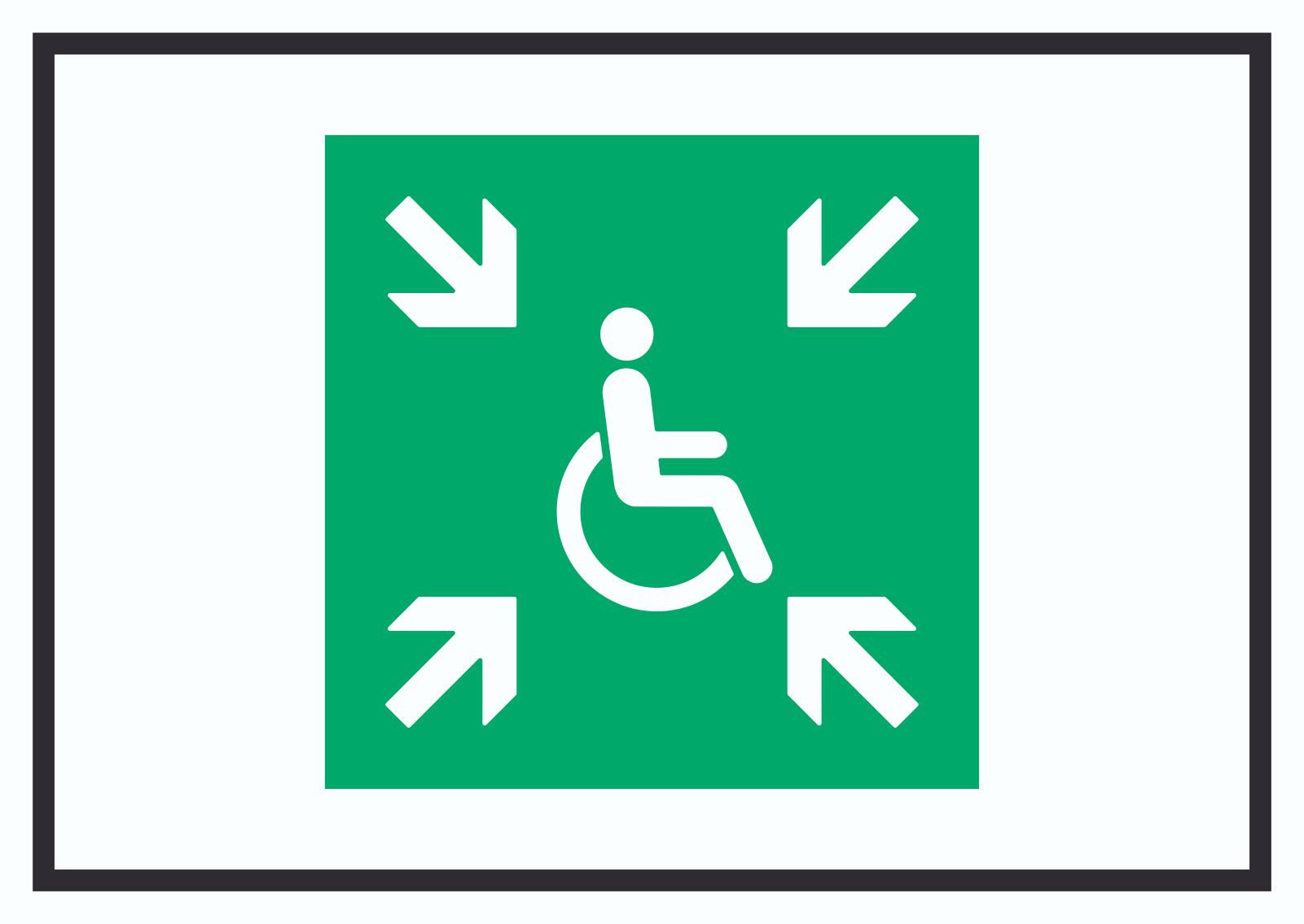 HB-Druck Hinweisschild Sammelplatz für Menschen mit Behinderung Symbol Schild, wetterfest, stabil, UV-beständig, kratzfest