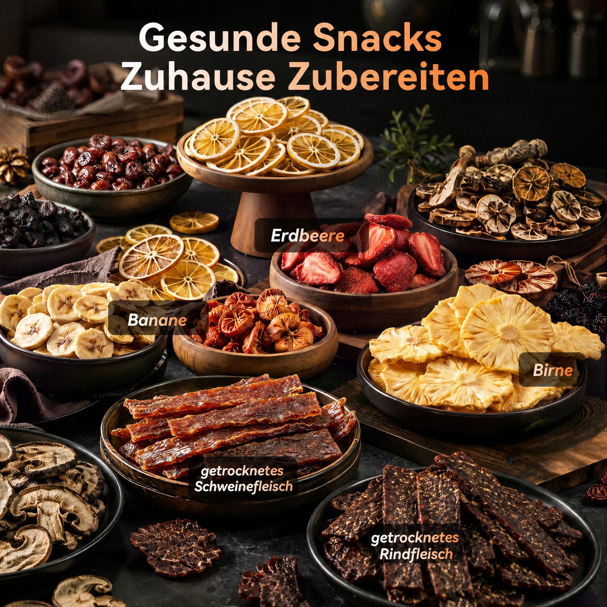 Furnicopia Dörrautomat Edelstahl Lebensmitteltrockner – 10 Tabletts, 48h, 850W 550 W, 6 Etagen, 360°-Umluft, 24-h-Warmhalten, für Obst, Jerky u. a., inkl. Rezep – Bild 5 von 5