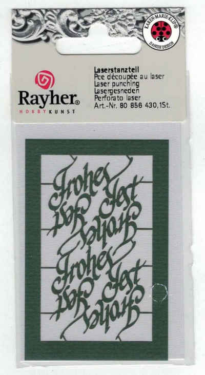 Rayher Zeichenpapier Laserstanzteil 'Frohes Fest' 7,5x5cm
