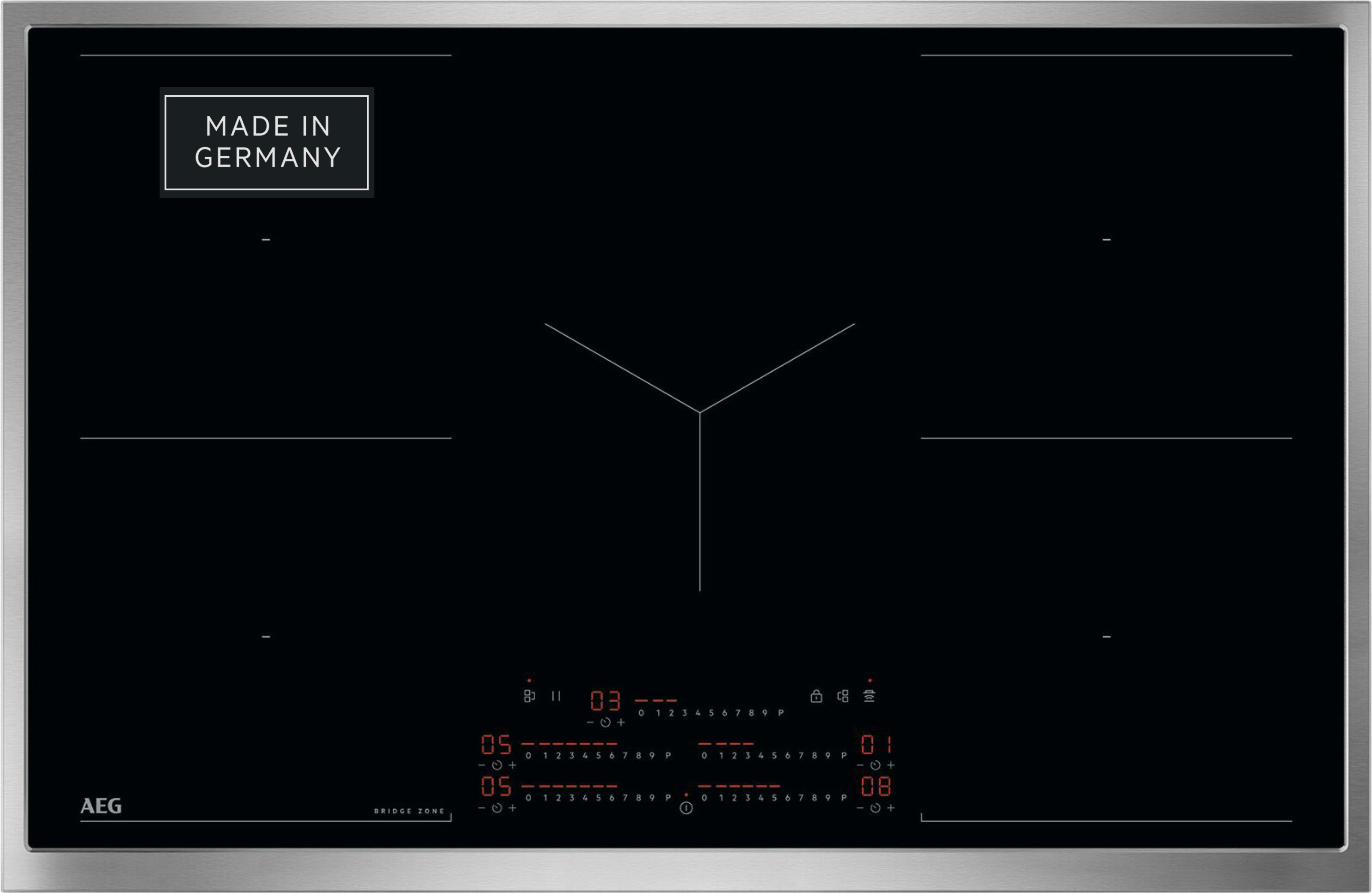 AEG Induktions-Kochfeld Serie 6000 TK85IM0FRB, PowerBoost, 5 Kochzonen, Hob²Hood, Doublebridge, Made in Germany