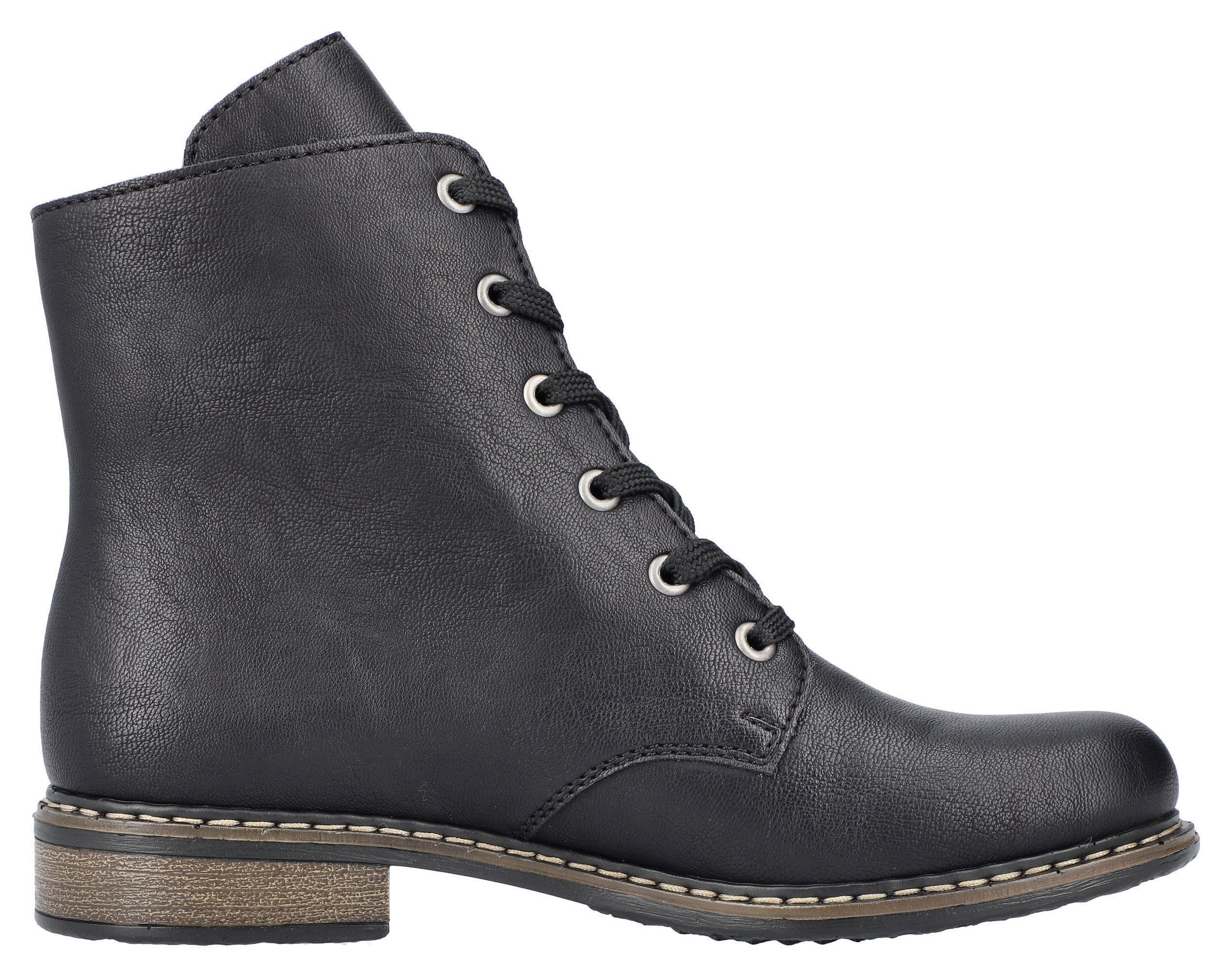 Rieker Stiefelette Schnürstiefelette, Schnürboots mit Reißverschluss an der Außenseite