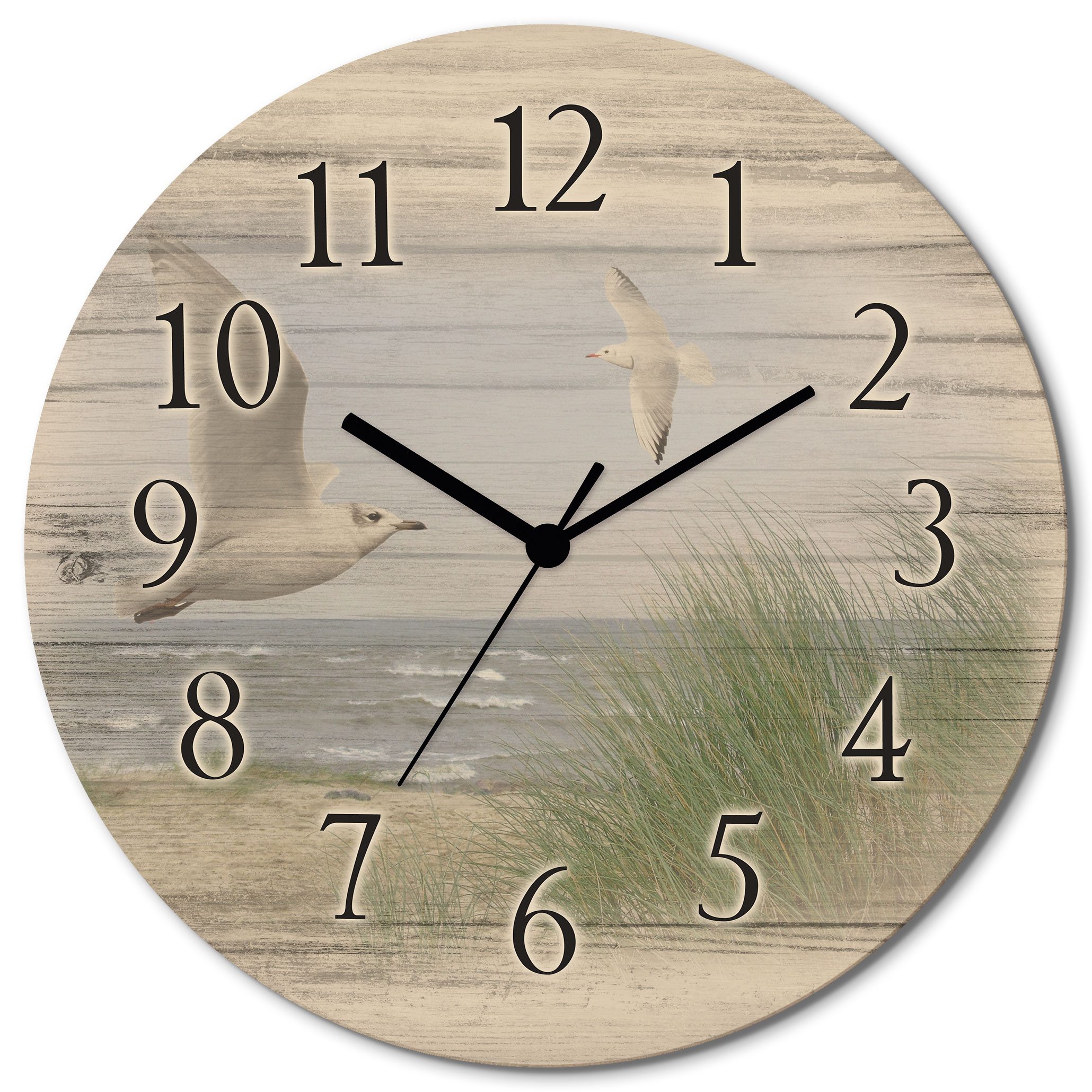 Artland Wanduhr Nordseestrand mit Möwen (wahlweise günstig online kaufen