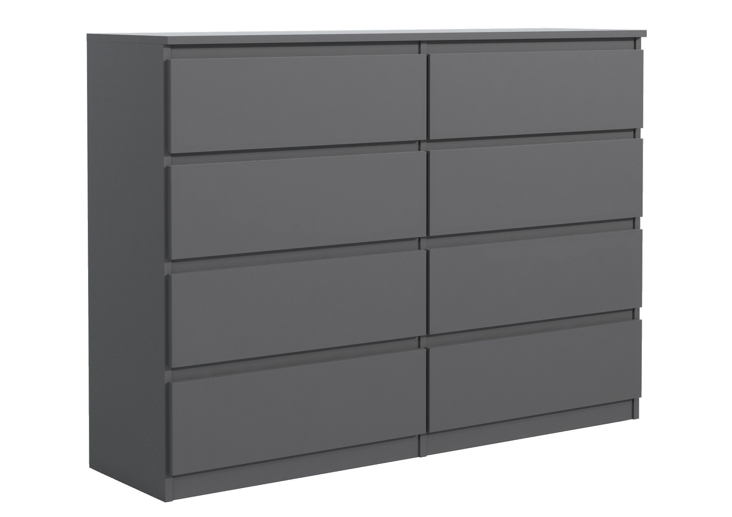 Raumhirsch Furniture Kommode, Sideboard, Kommode für das Schlafzimmer - Wohnzimmer (Maße: 120 × 39 × 101,5 cm, 2 Türen, 4 Schubladen, Rollenschienen), viele Farbvarianten - Hochwertig & stabil