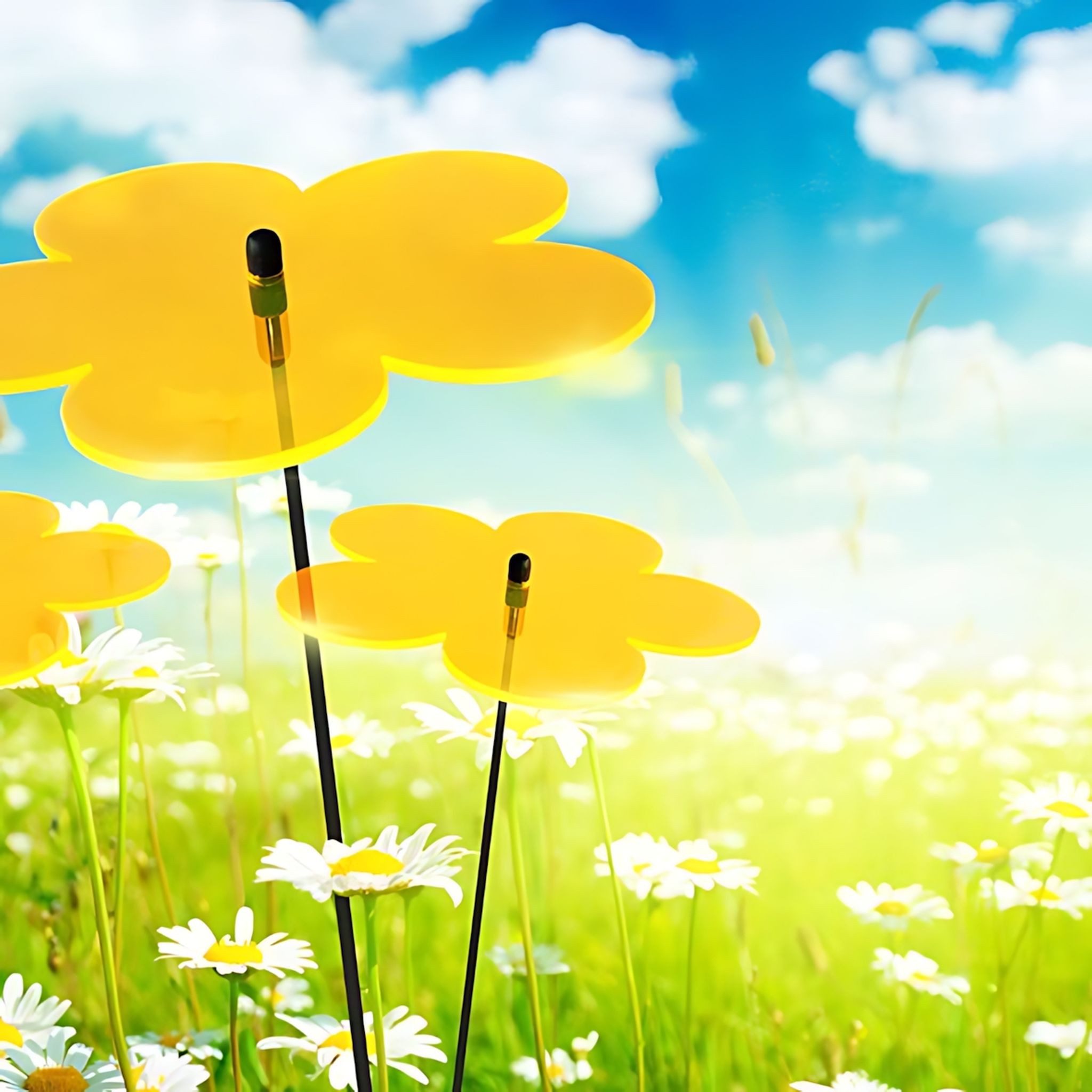 Elliot Wanddekoobjekt Elliot Lichtzauber Blume 4 cm orange mit 20 cm Stab