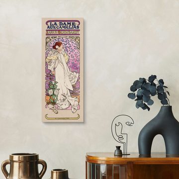 Posterlounge Holzbild Alfons Mucha, La Dame aux Camélias - Sarah Bernhardt, Vintage Malerei