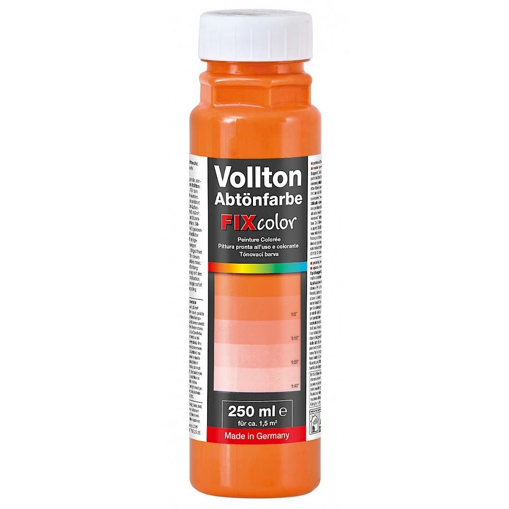 baufan® Vollton- und Abtönfarbe Farbe zum Mischen Innen und Außen Volltonfarbe, Farbtöne für dekorative Anstriche + Abtönen weißer Dispersionsfarben