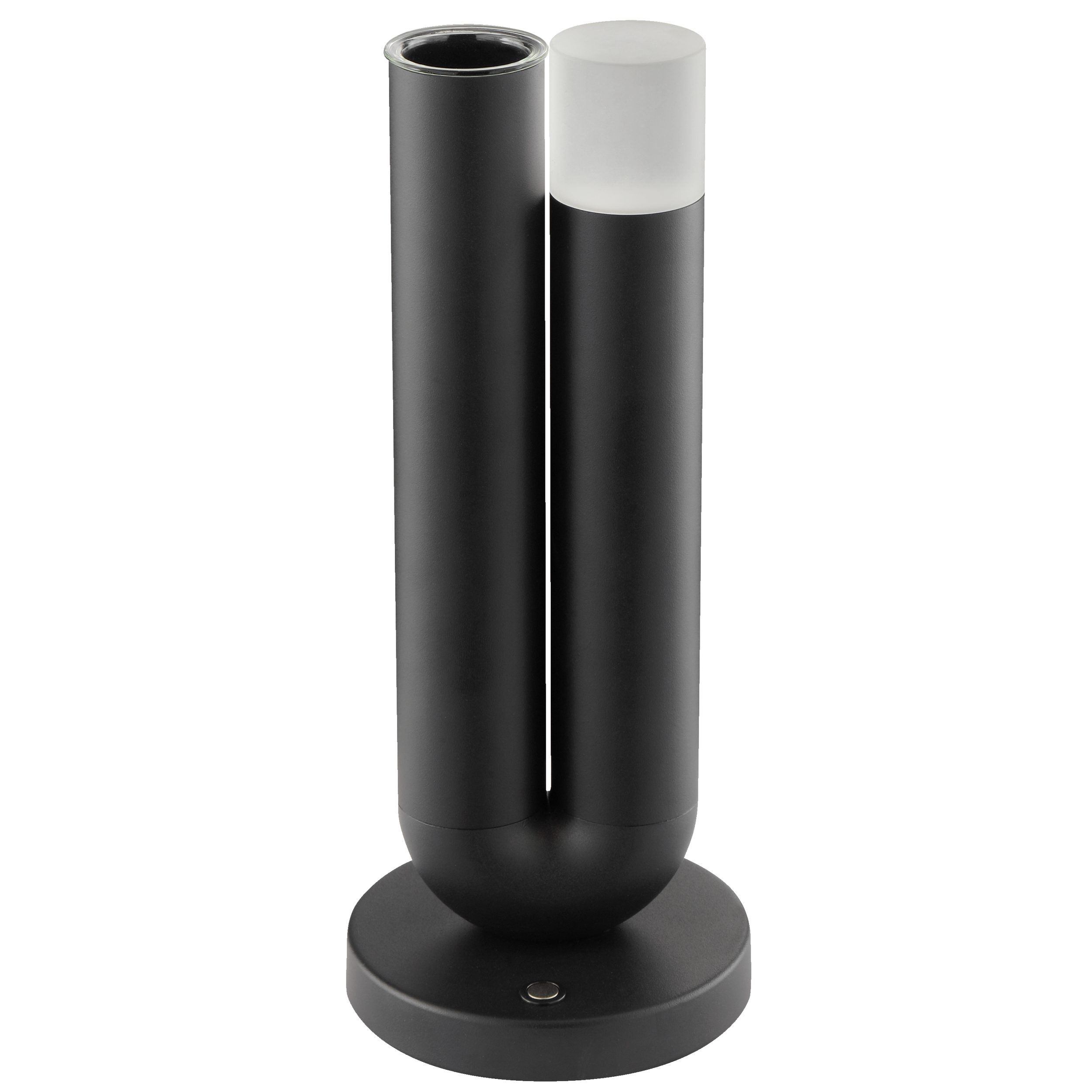 Lightbox Tischleuchte, LED fest integriert, Warmweiß, LED Akku-Tischlampe mit Vase, 27 cm, Wireless Charging, schwarz