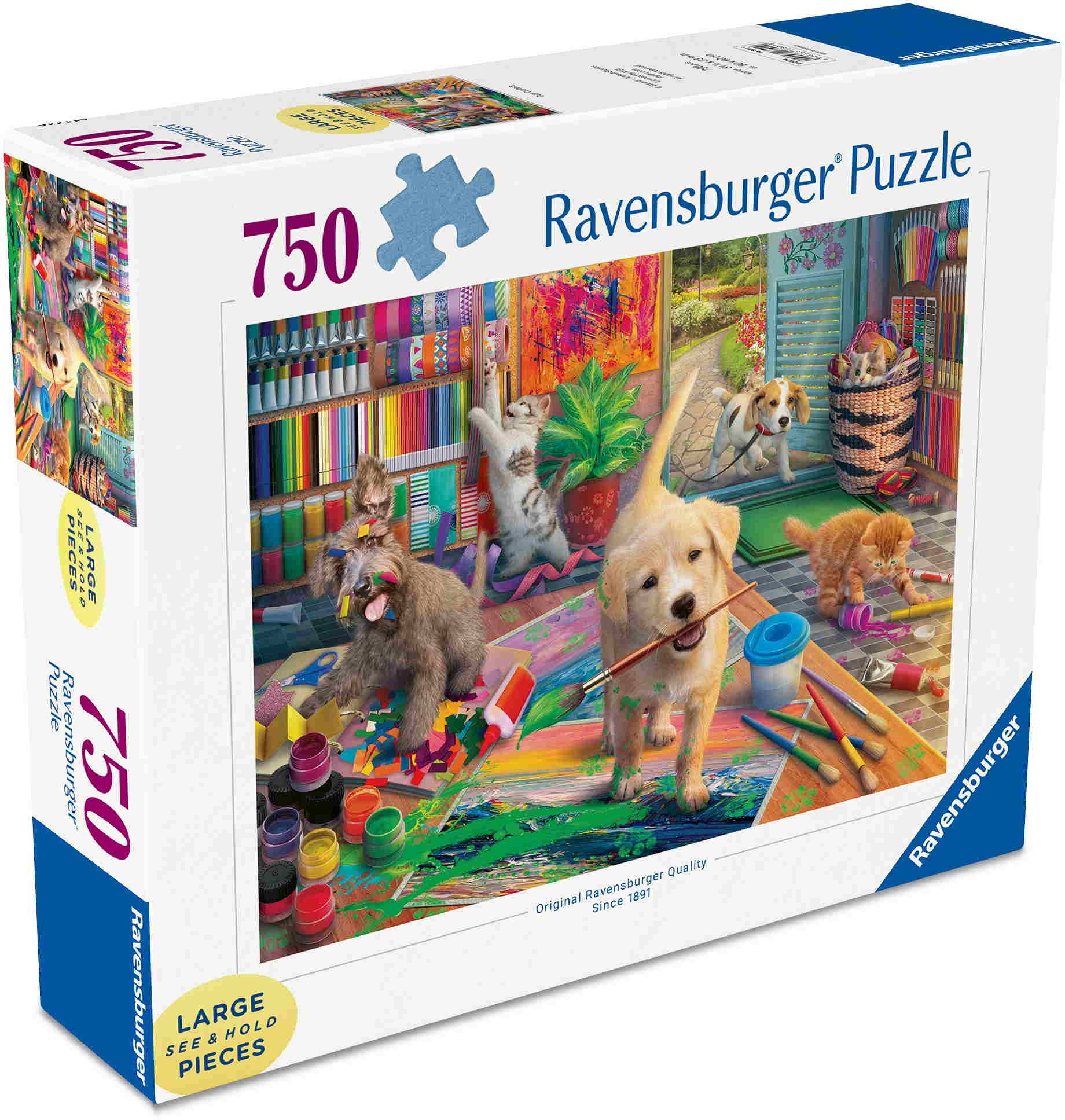 Ravensburger Puzzle 750 Teile Puzzle Large Pieces Große Teile Tierische Künstler 16801, Puzzleteile