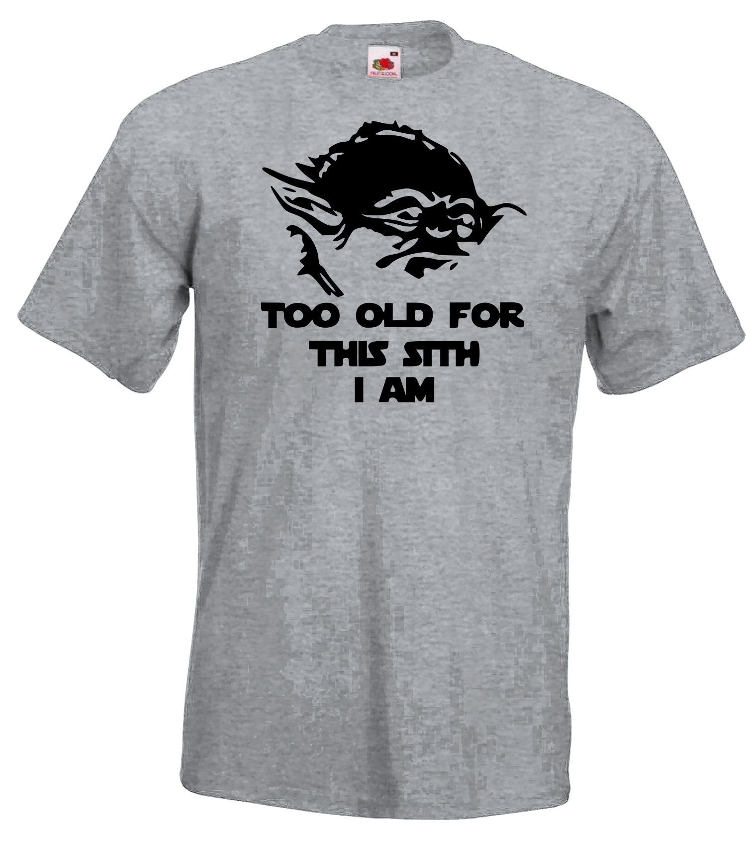 Youth Designz T-Shirt TooOldSith Herren T-Shirt mit trendigem Frontprint Graumeliert