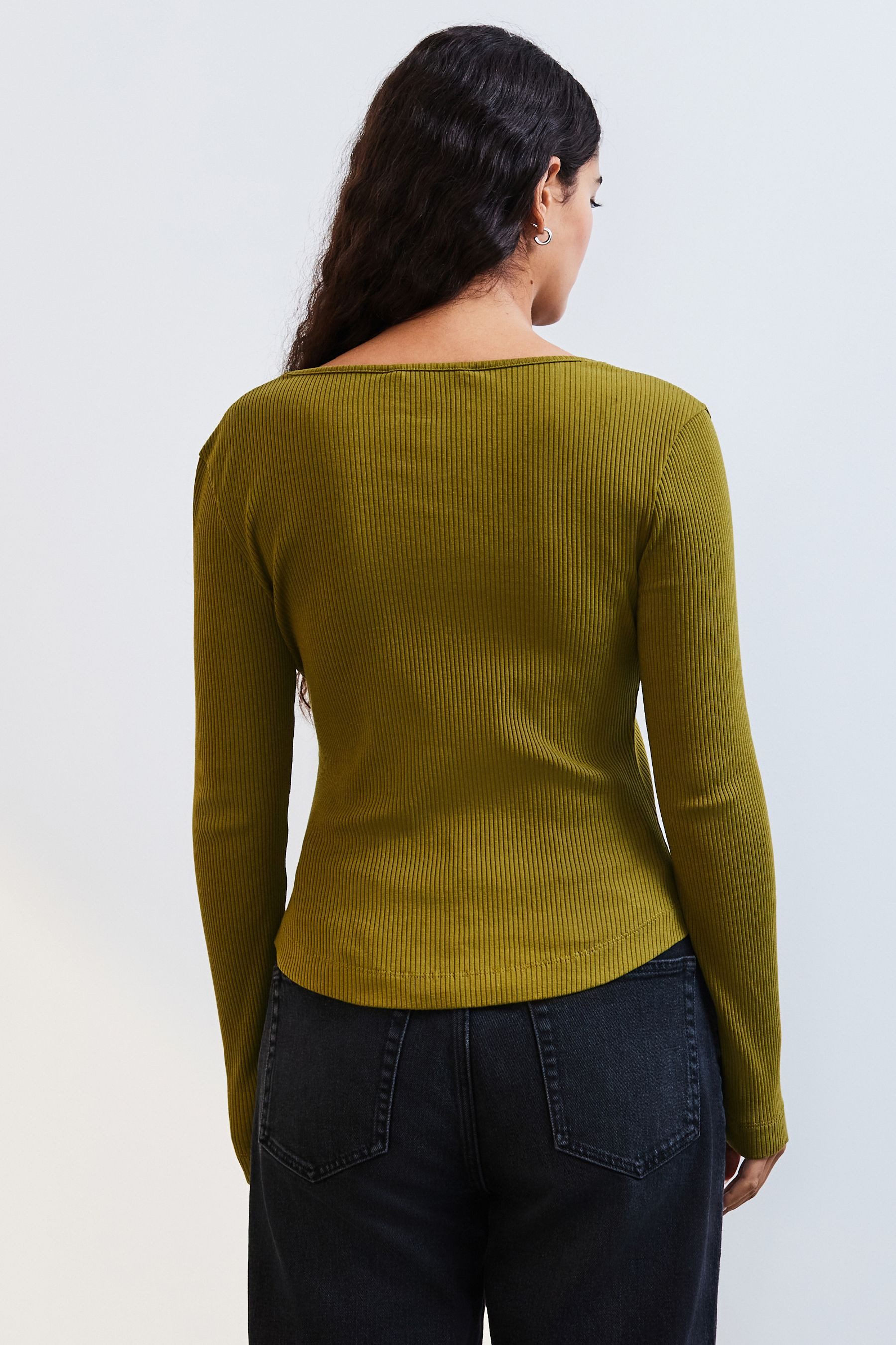 Next Langarmshirt Langärmliges Top mit geripptem günstig online kaufen