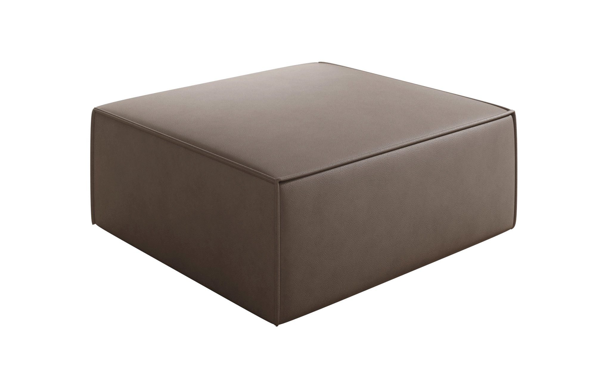 Luxusbetten24 Sitzhocker Beistellhocker Lesley, mit Bezug aus Echtleder