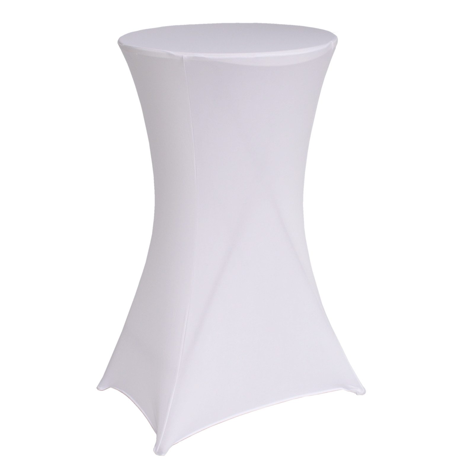 TRUTZHOLM Stehtisch mit weißer Husse klappbar Ø 60cm Bistrotisch Klapptisch wetterfest (Set), wetterfest,zusammenklappbar