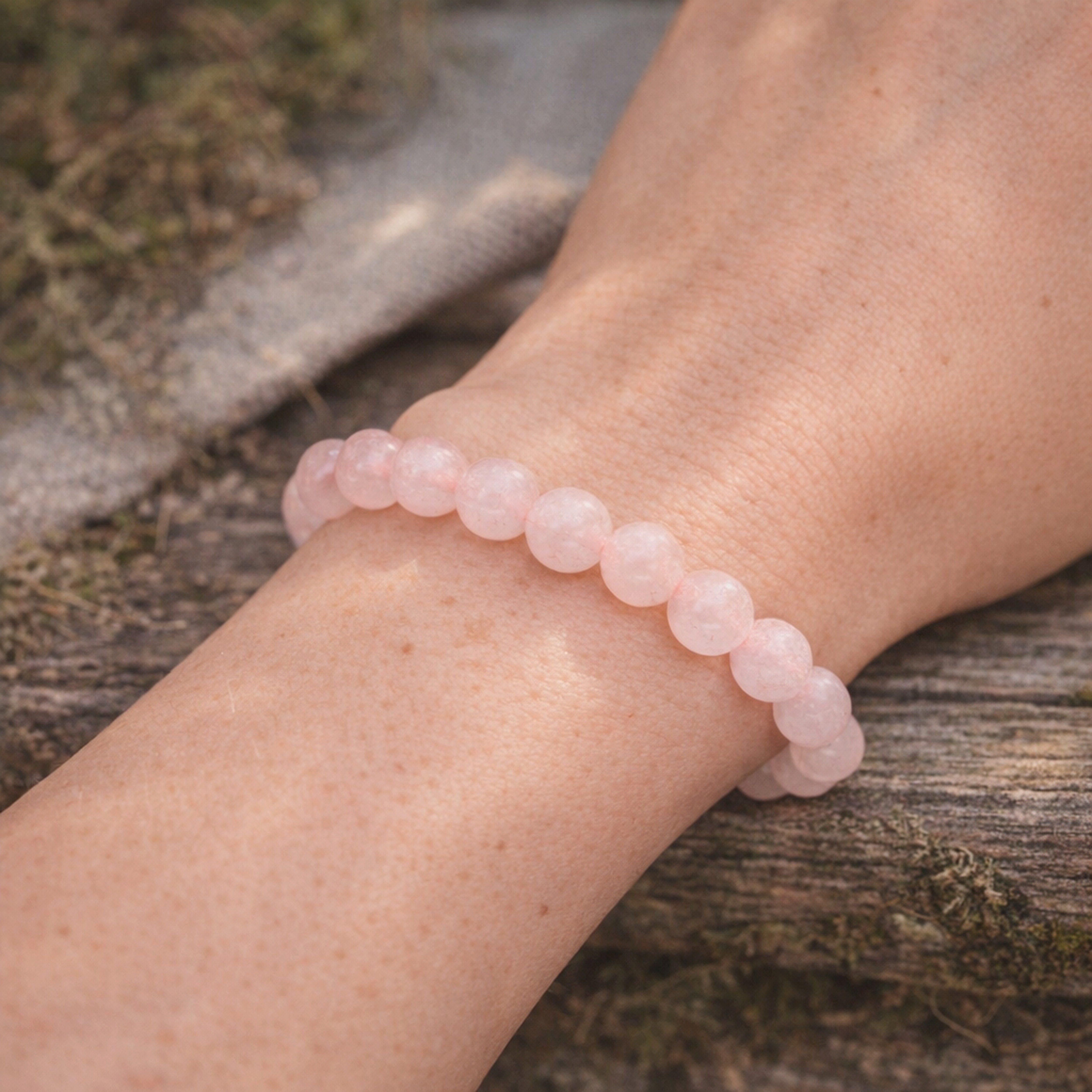 Lebensquelle Plus Armband Rosenquarz Kugelarmband, 8 mm – Bild 2 von 5