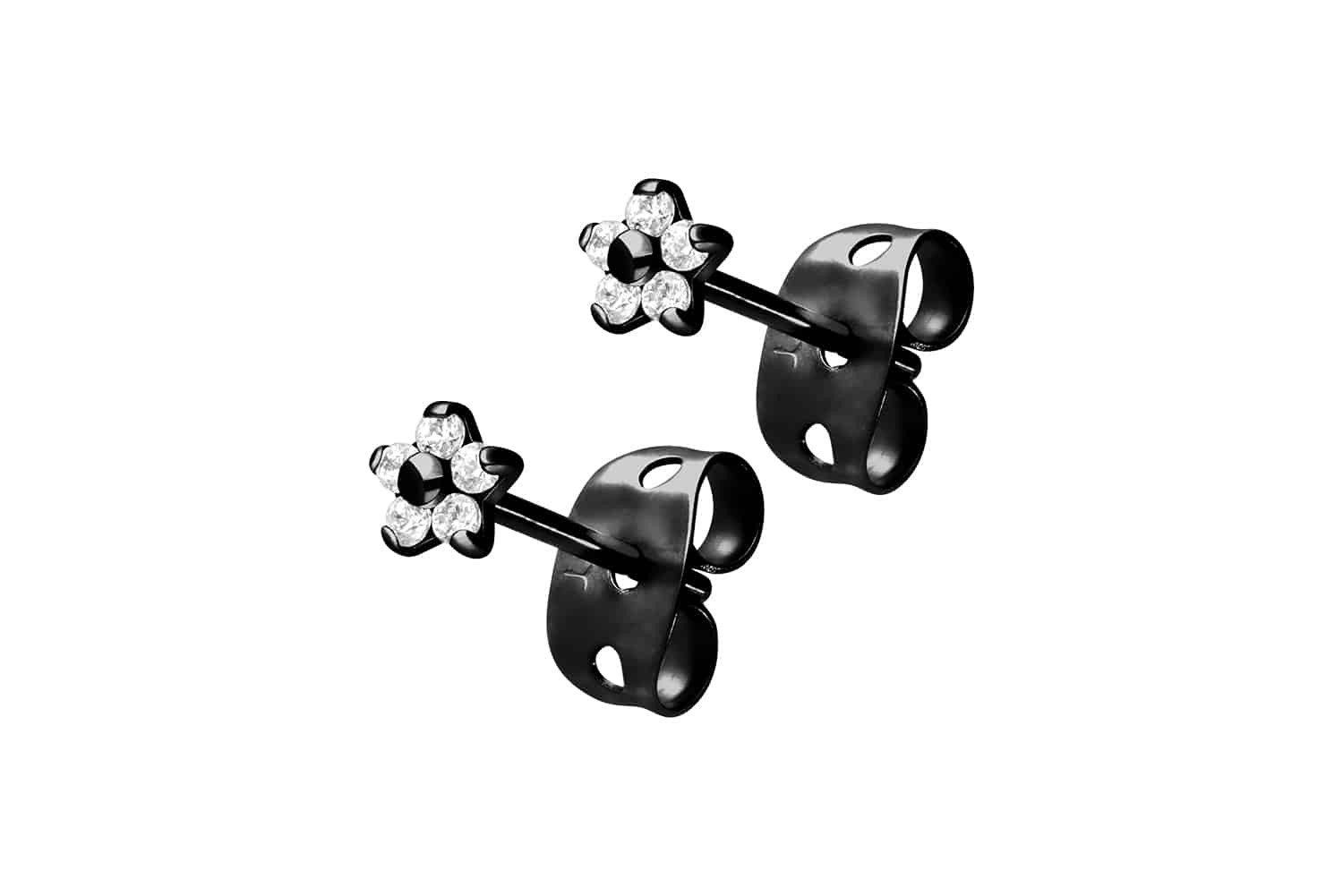 Paar Ohrstecker Titan Ohrstecker KRISTALLBLUME
