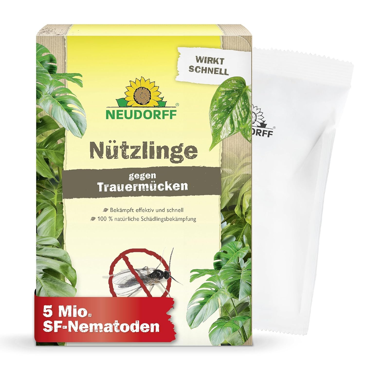 Neudorff Insektenvernichter SF Nematoden gegen Trauermücken - 5 Mio., biologische Bekämpfung von Trauermücken - für 50 Pflanzen oder 10 m²