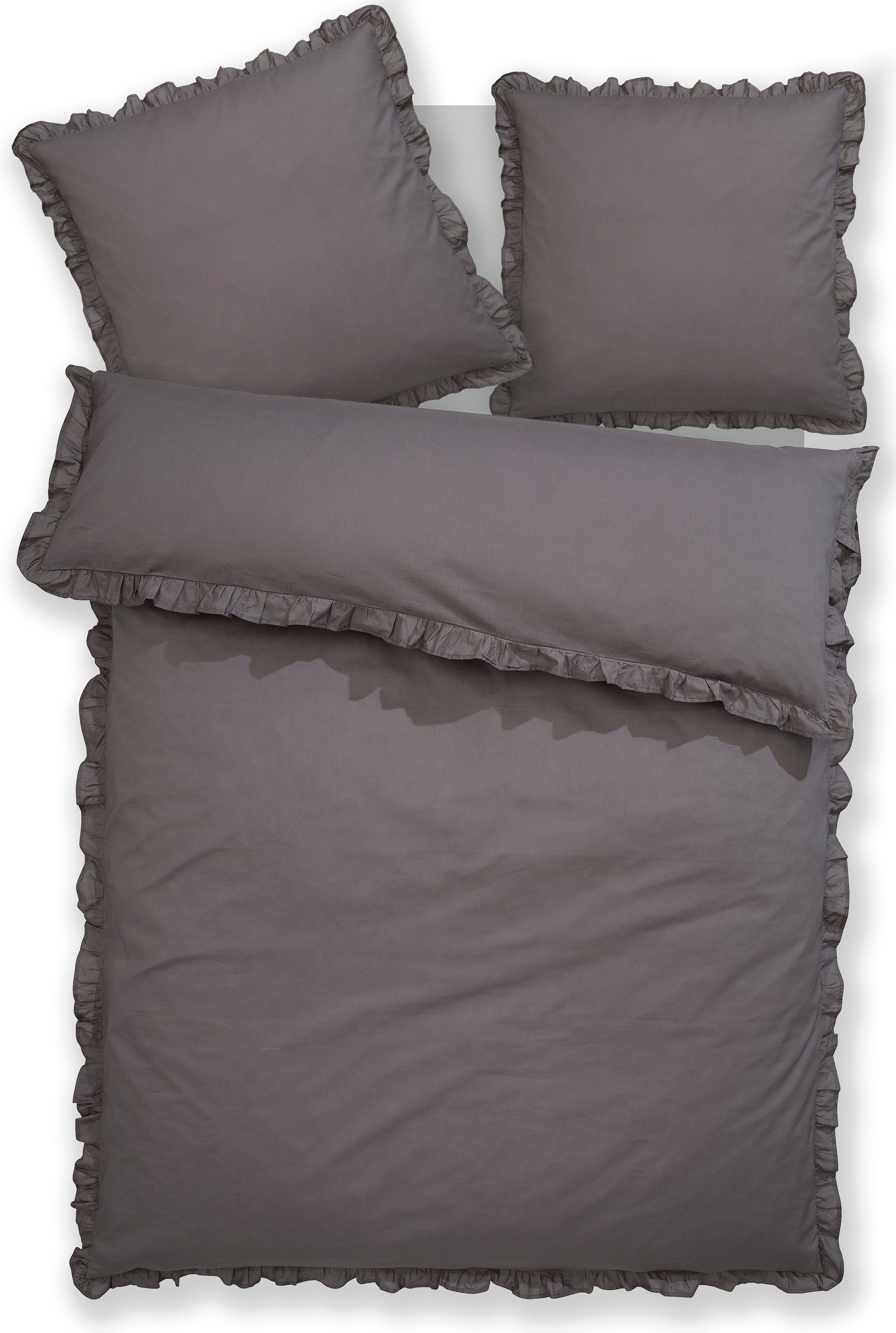 OTTO home Bettwäsche Violetta in Gr. 135x200 oder 155x220 cm, Renforcé, 2 teilig, Bettwäsche aus Baumwolle, romantische Bettwäsche mit Volants – Bild 2 von 5