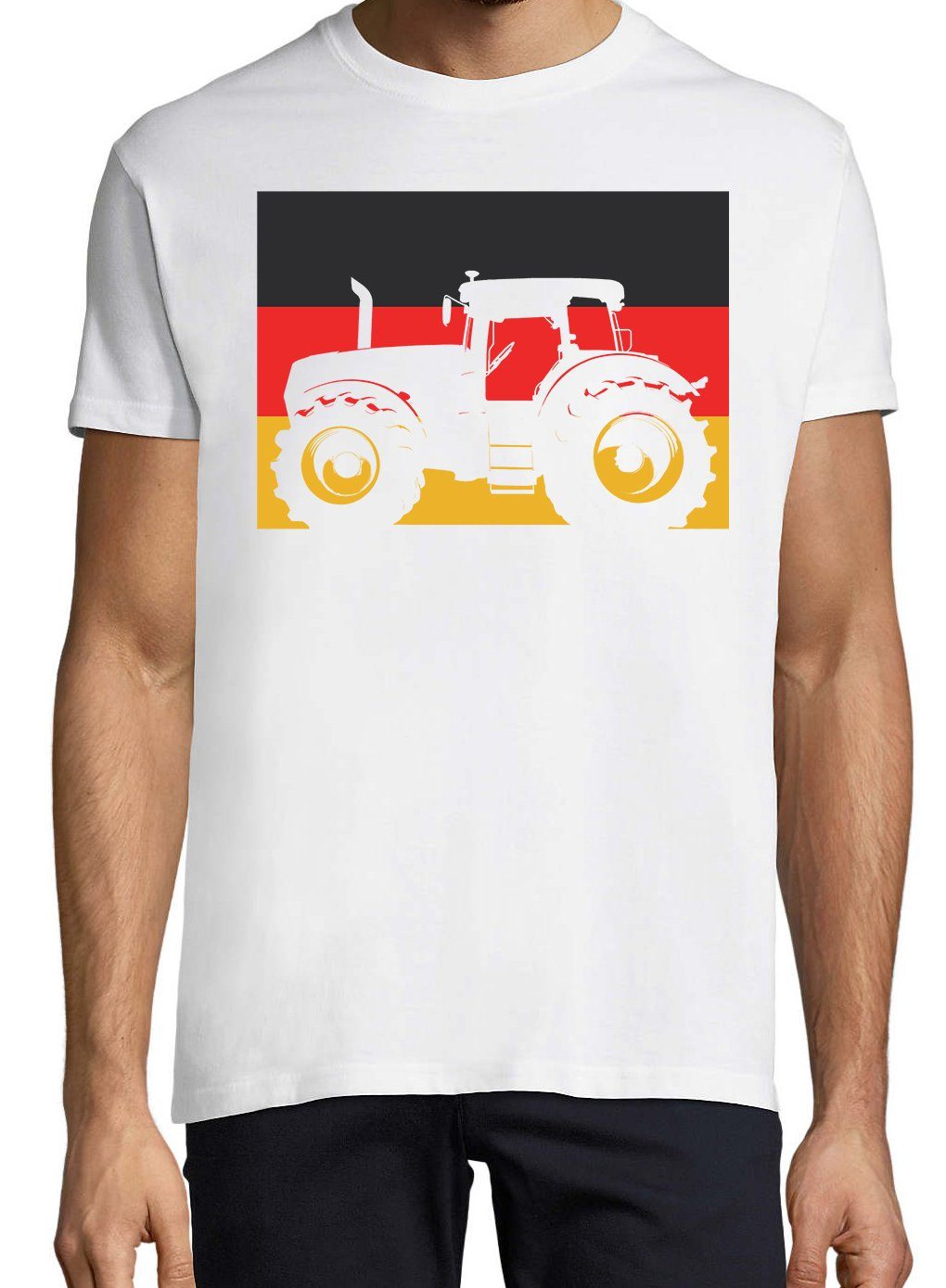 Youth Designz T-Shirt Deutschland Traktor lustigem T-Shirt Herren Spruch Weiß mit