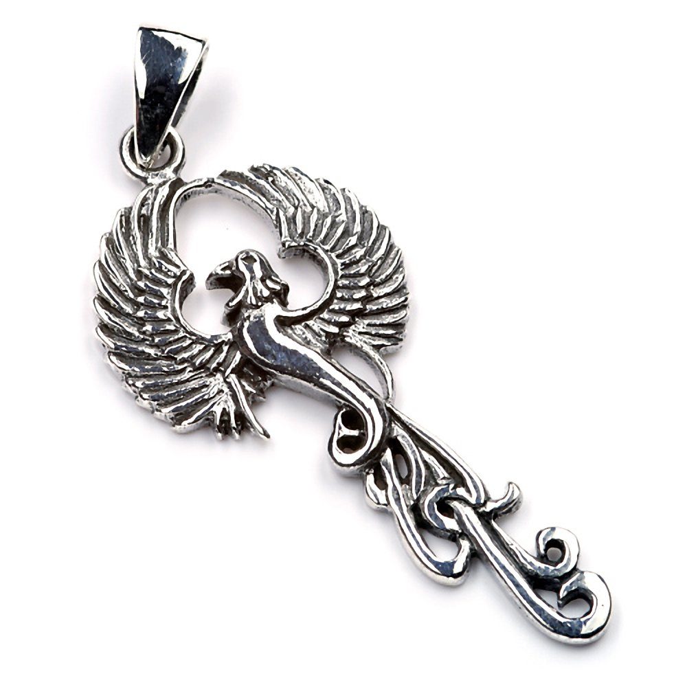 NKlaus Kettenanhänger Kettenanhänger Phönix 925 Silber 3,5cm Phoenix An, 925 Sterling Silber Silberschmuck für Damen