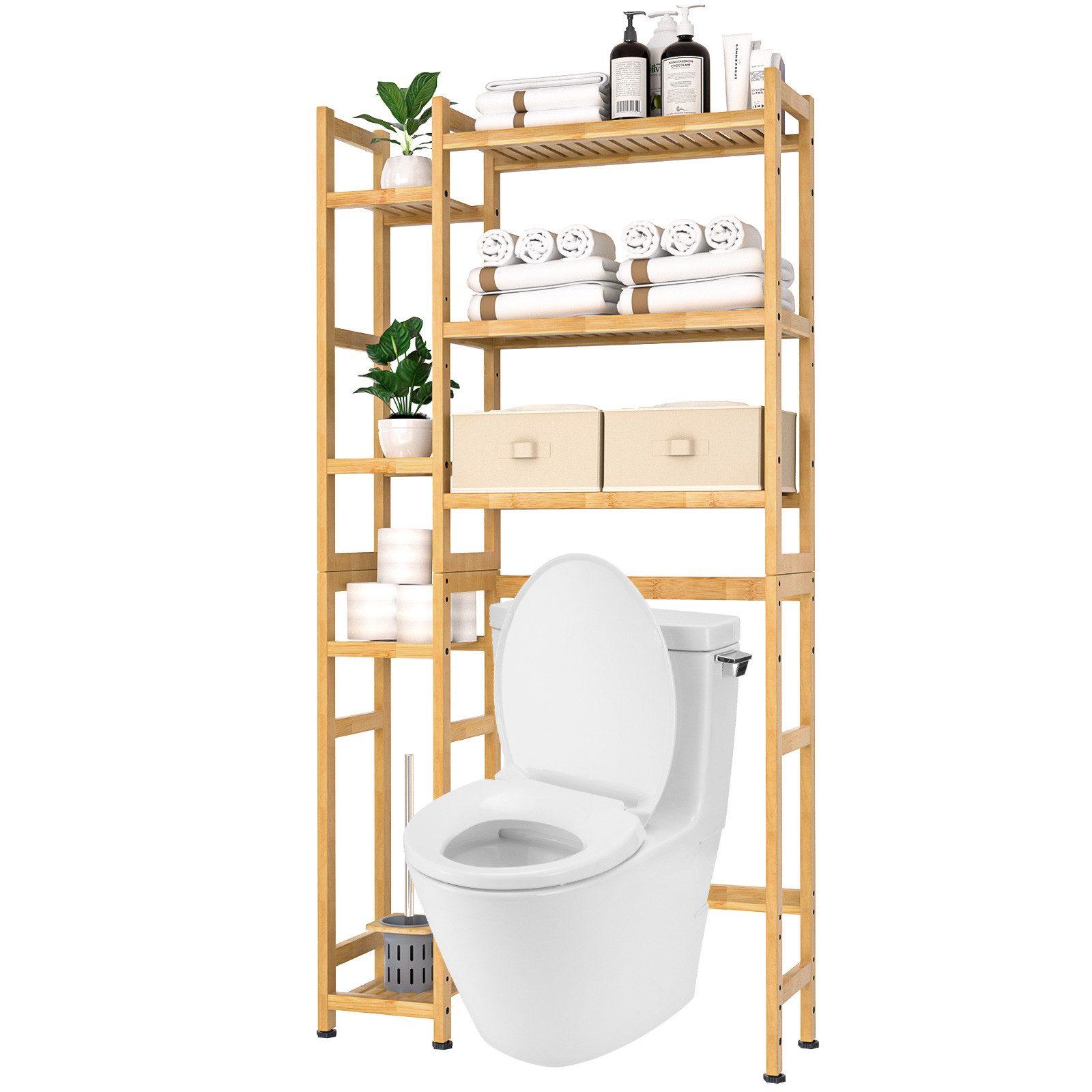 Yorbay Badregal Bambus Toilettenregal mit 7 Ebenen, 79x23,3x166 cm, Badezim günstig online kaufen