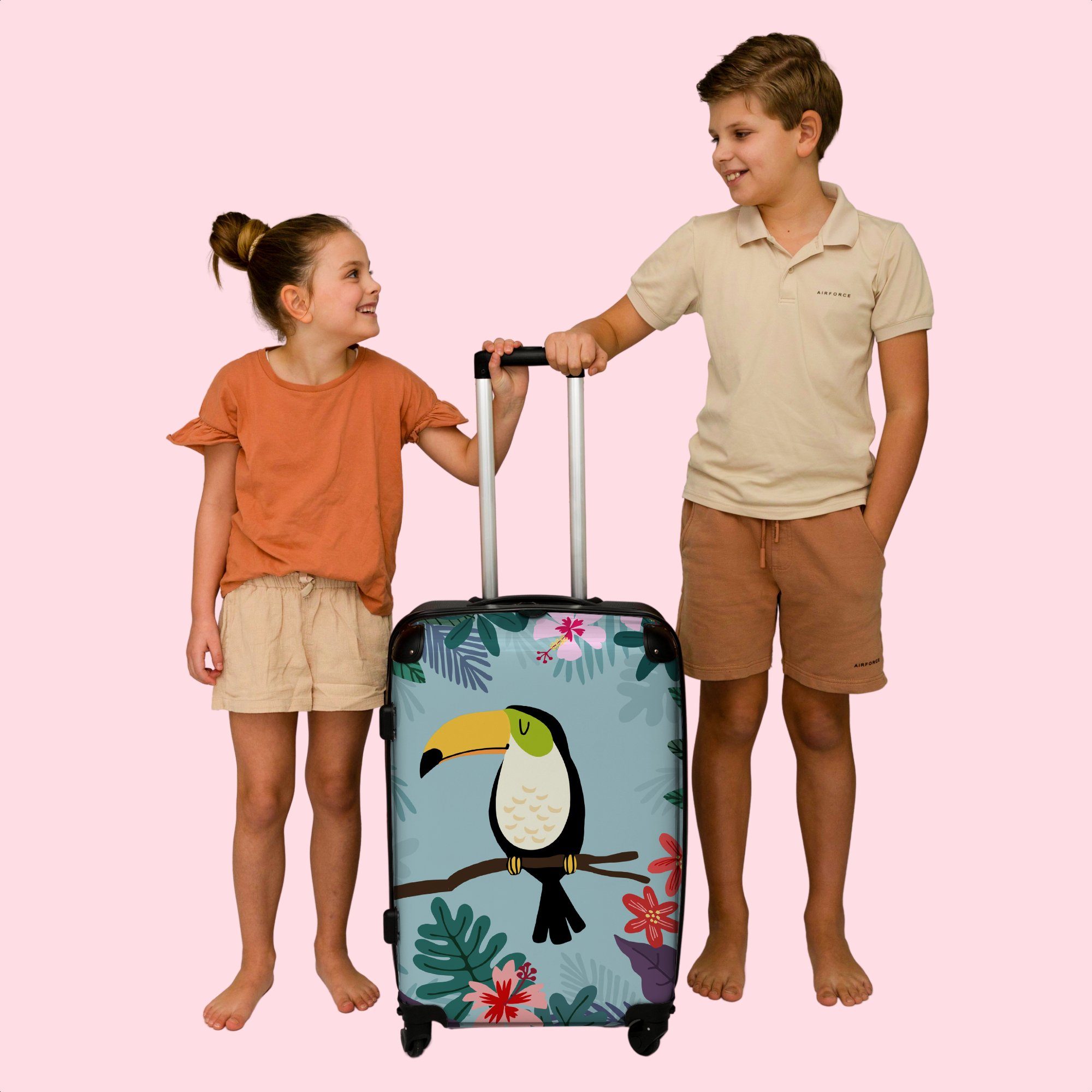 - 67x43x25cm - mit Trolley Tiere Tukan Rollen - Reisekoffer Koffer - NoBoringSuitcases.com© Kinder Große Pflanzen 4 4 Rollen, Aufgabegepäck - Kinder, Rollkoffer