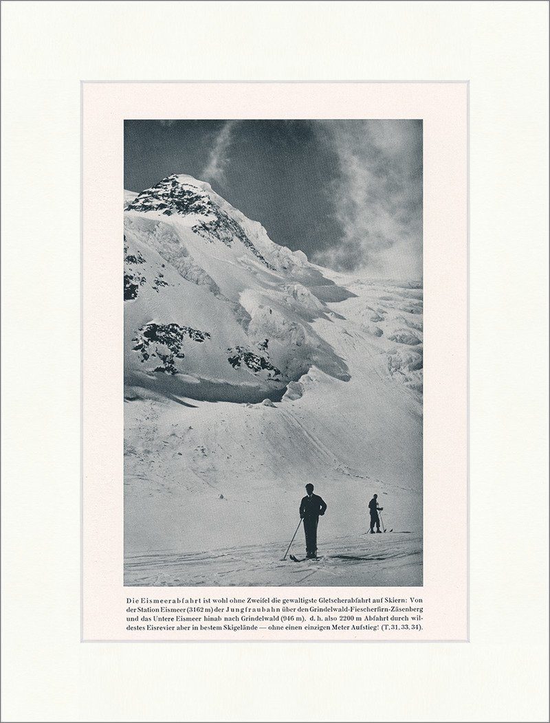 Kunstdruck Eismeerabfahrt Jungfraubahn Schweiz Zäsenberg Grindelwald F_Vintage 02