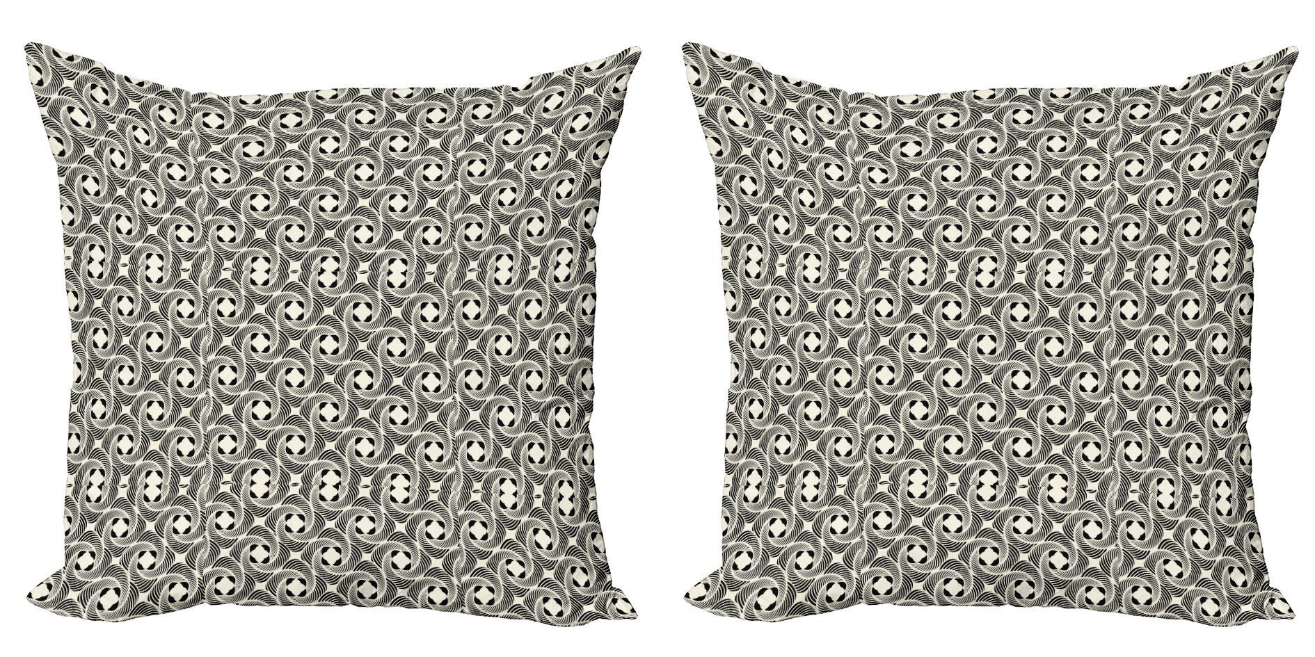 Kissenbezüge Modern Accent Doppelseitiger Digitaldruck, Abakuhaus (2 Stück), Abstrakt Wirbels-Blumen-Muster